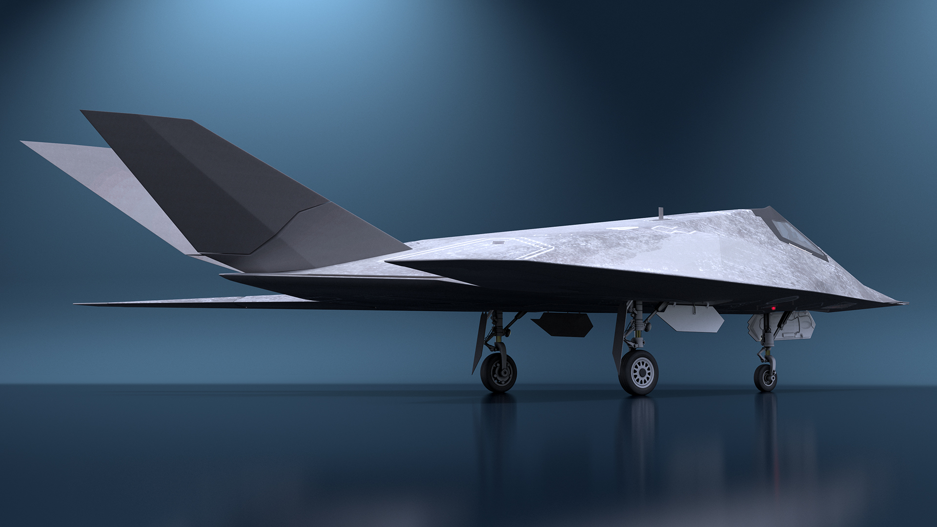 Combat Stealth Fighter Jet Simplified 3D