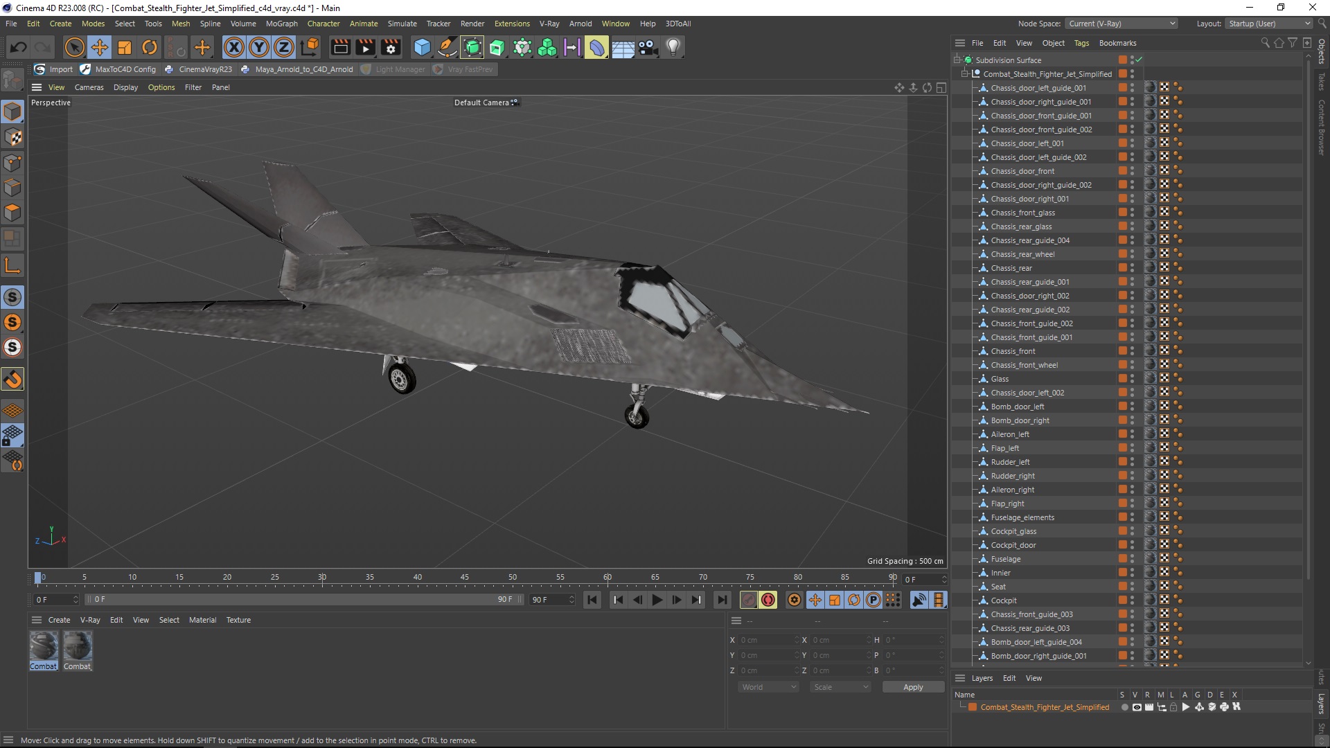 Combat Stealth Fighter Jet Simplified 3D
