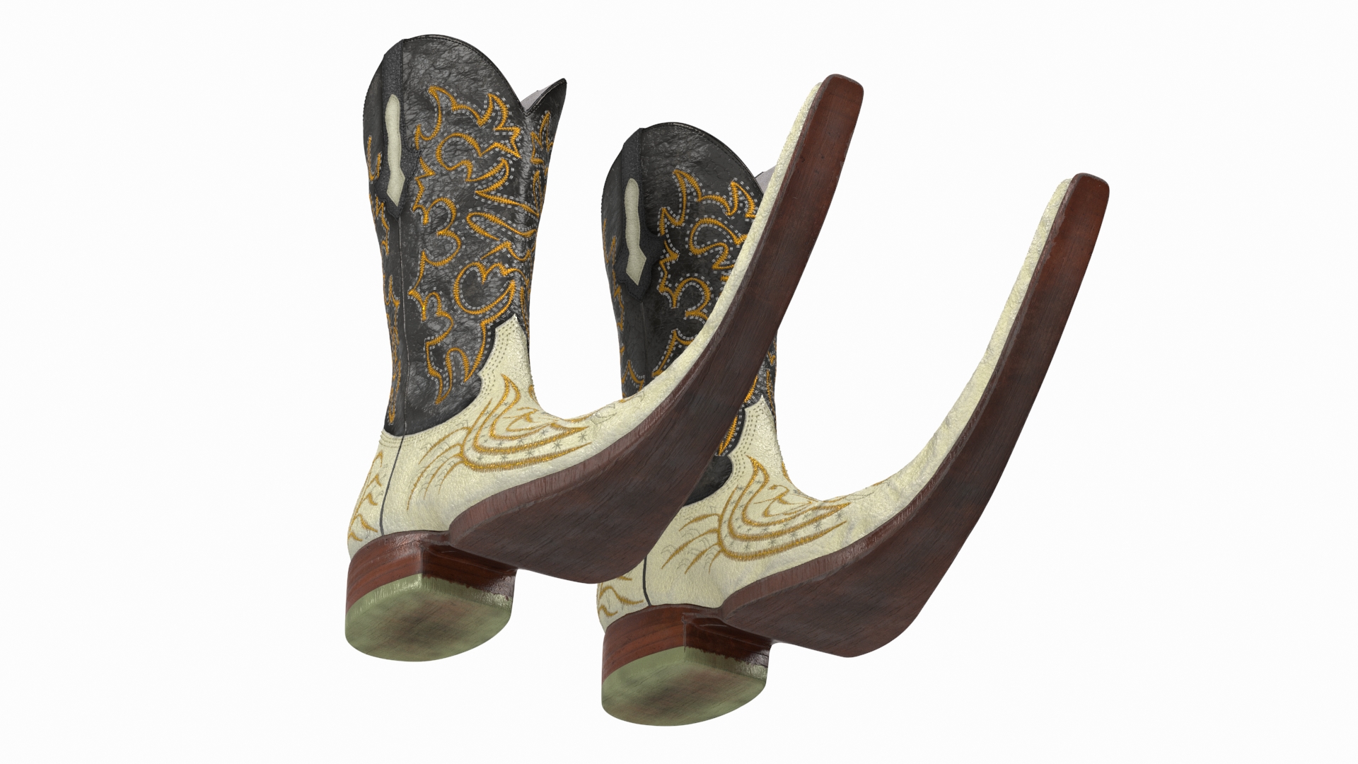 3D model Mexican Guarachero Boots White