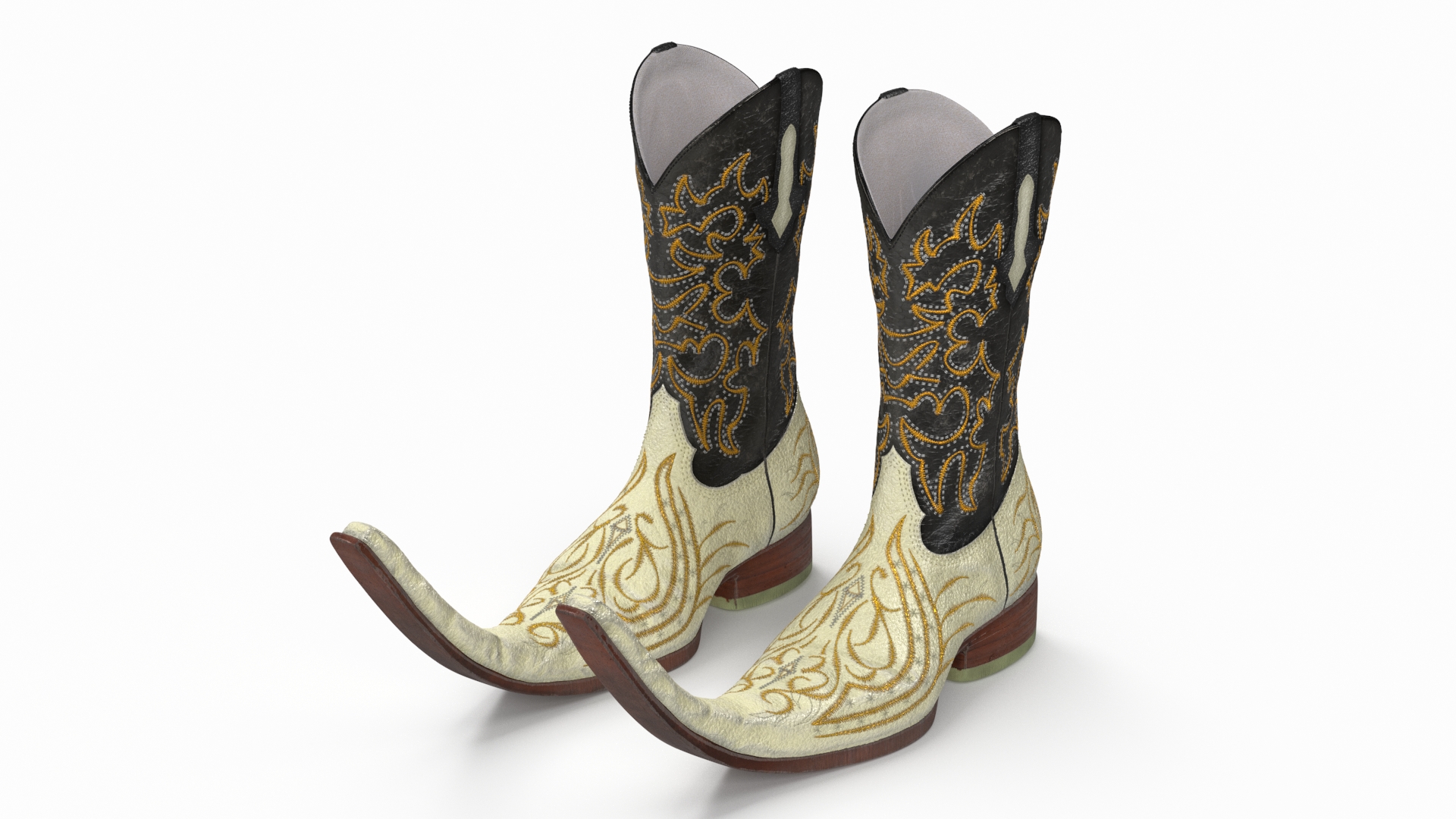 3D model Mexican Guarachero Boots White