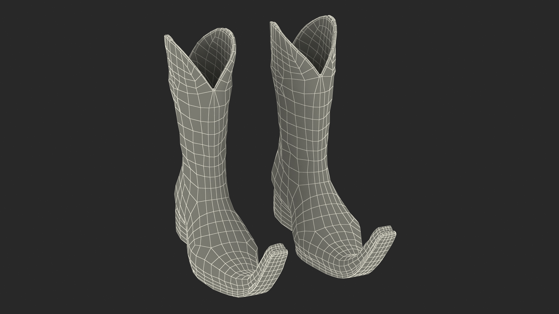 3D model Mexican Guarachero Boots White