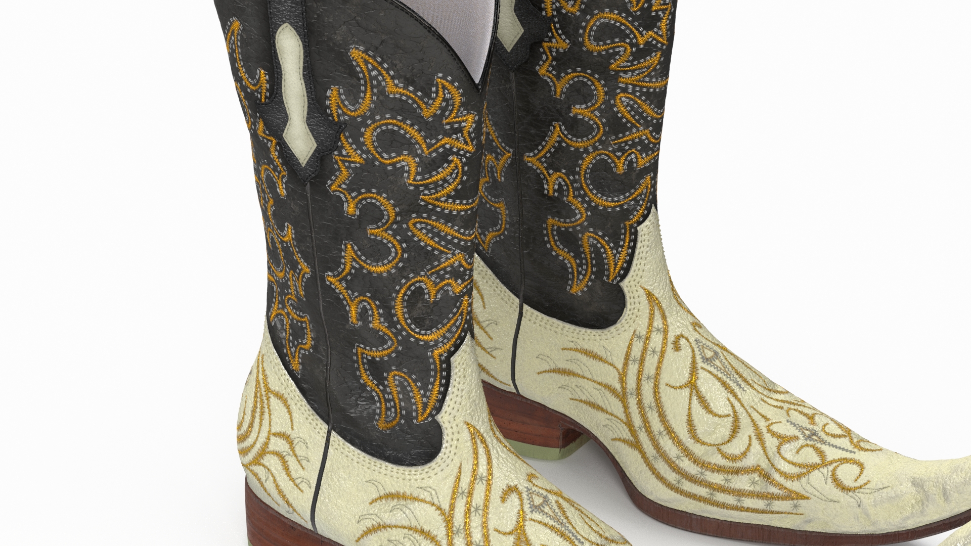 3D model Mexican Guarachero Boots White