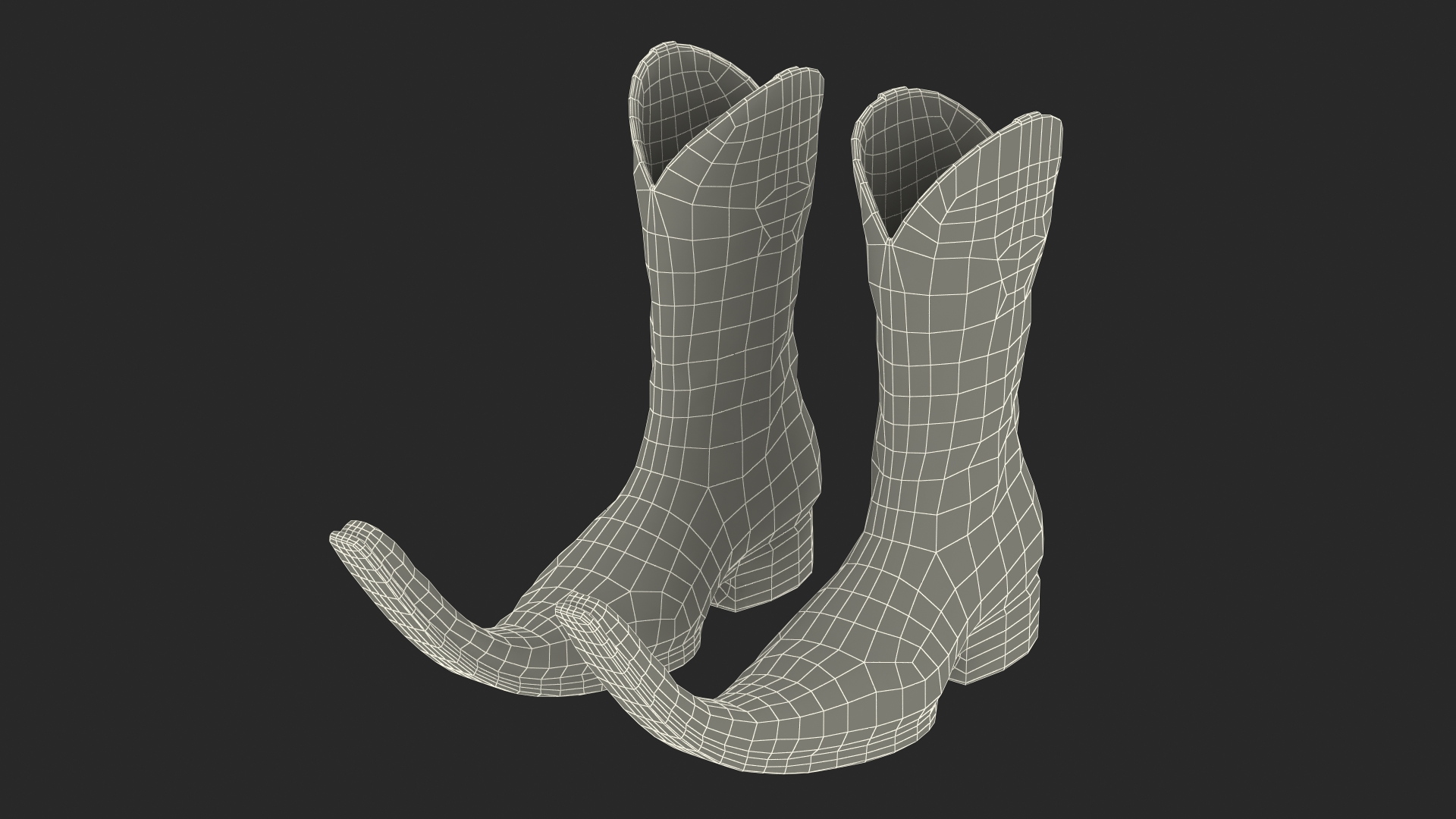 3D model Mexican Guarachero Boots White