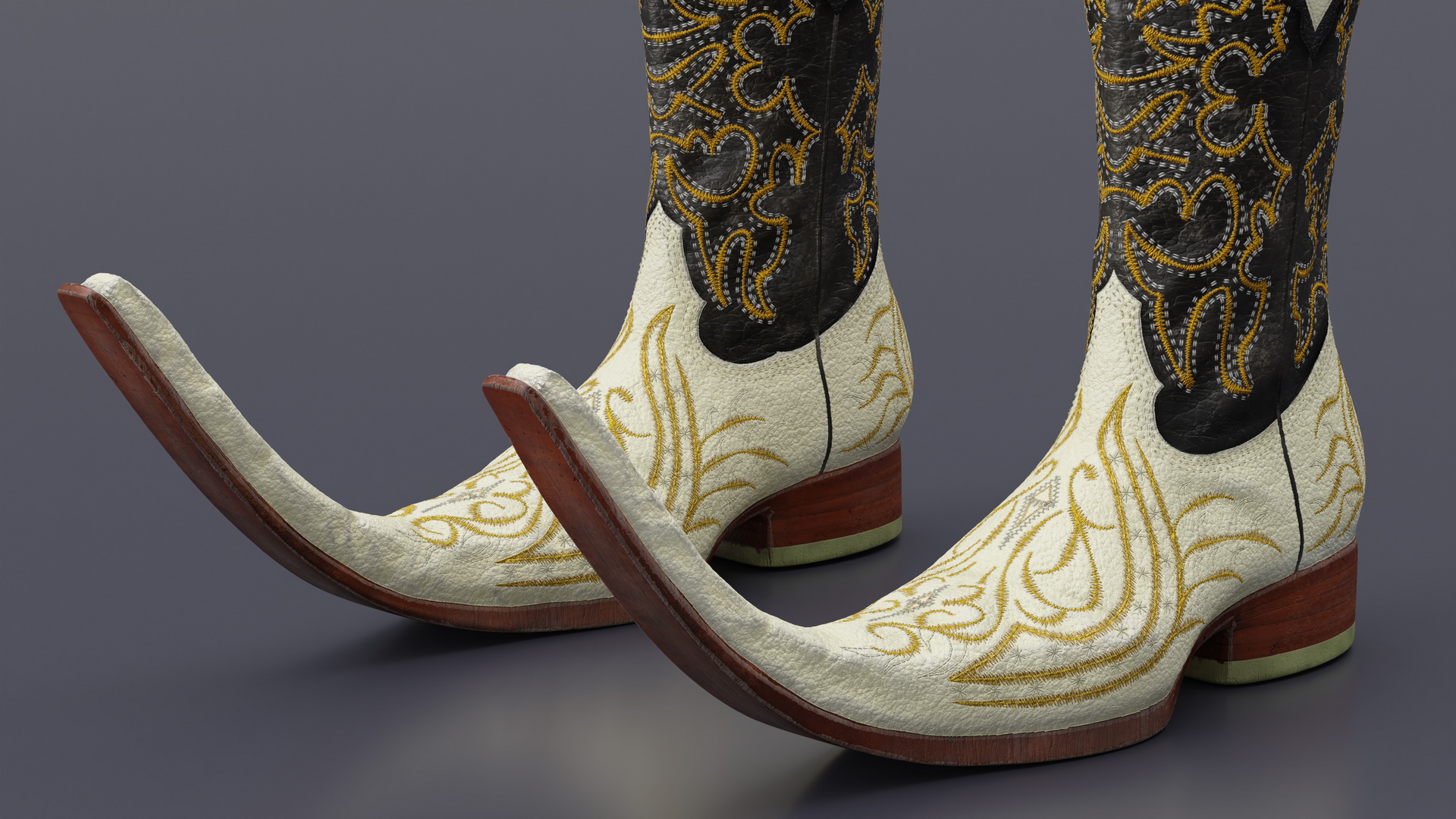 3D model Mexican Guarachero Boots White