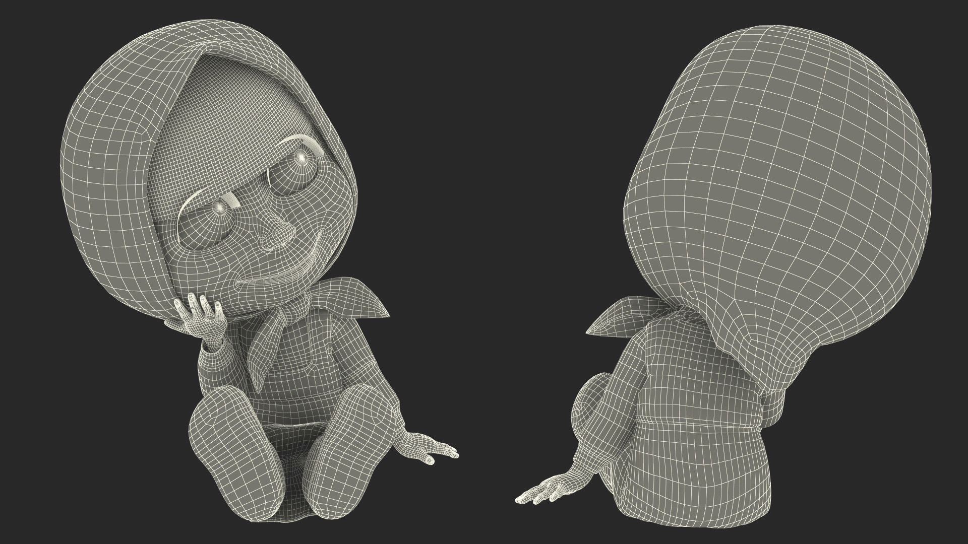 Masha from Masha and the Bear Sitting Pose 3D