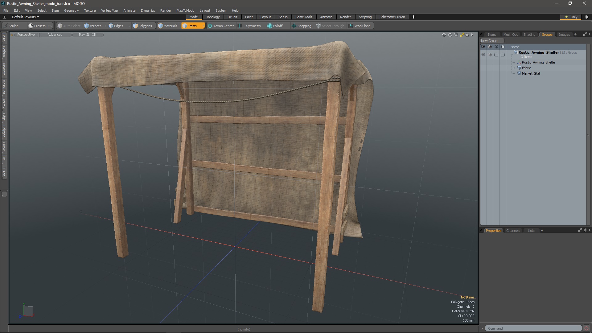 3D Rustic Awning Shelter