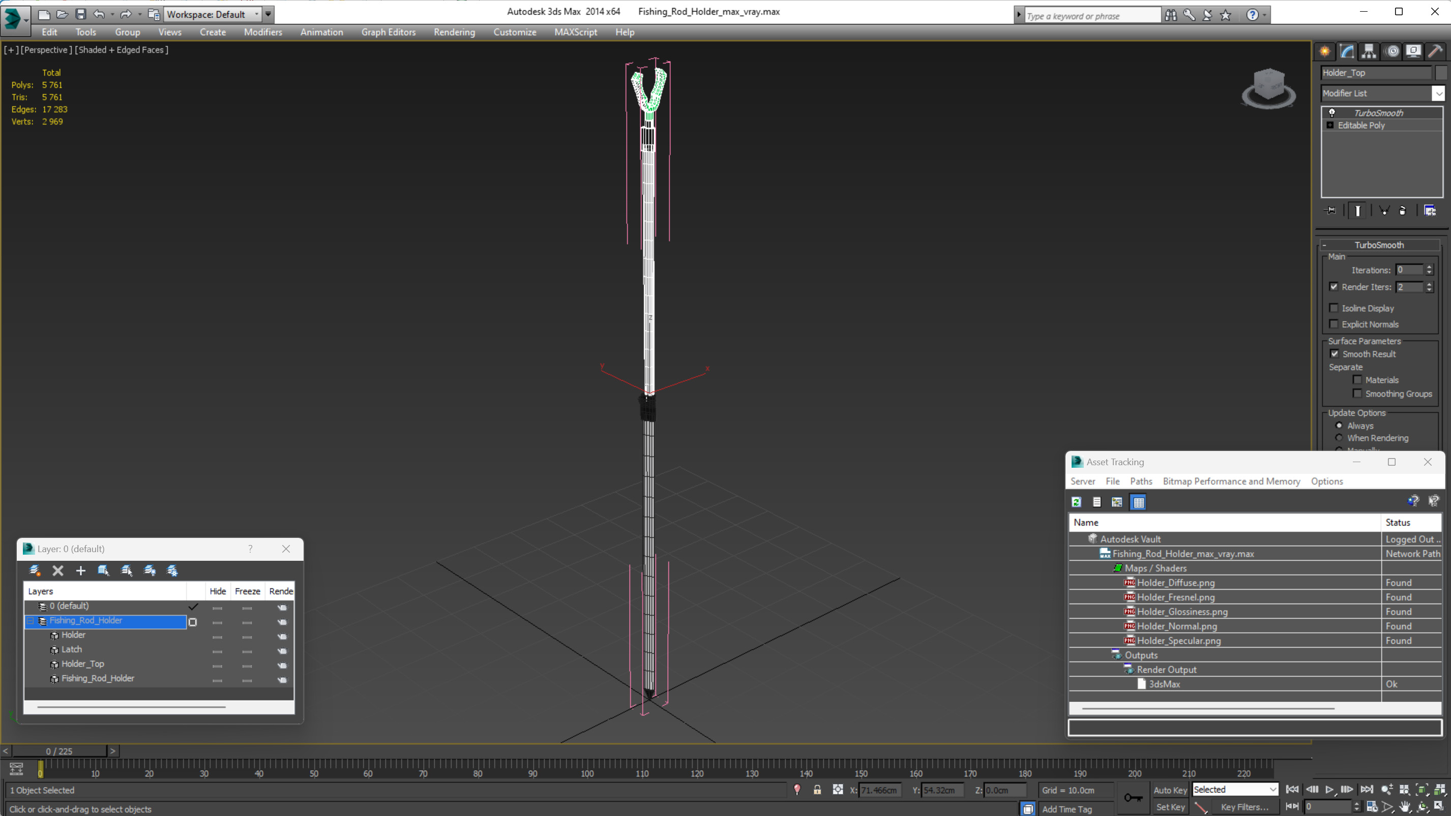 3D Fishing Rod Holder model
