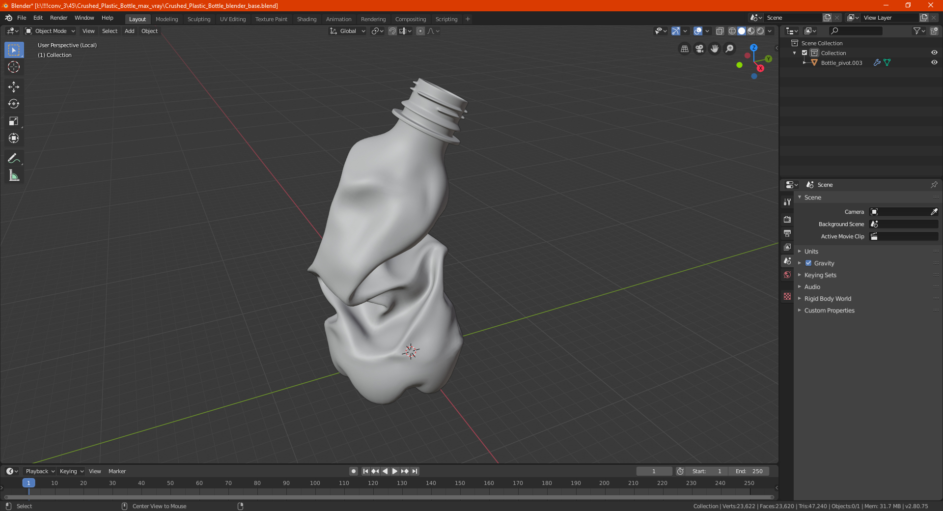 Crushed Plastic Bottle 3D
