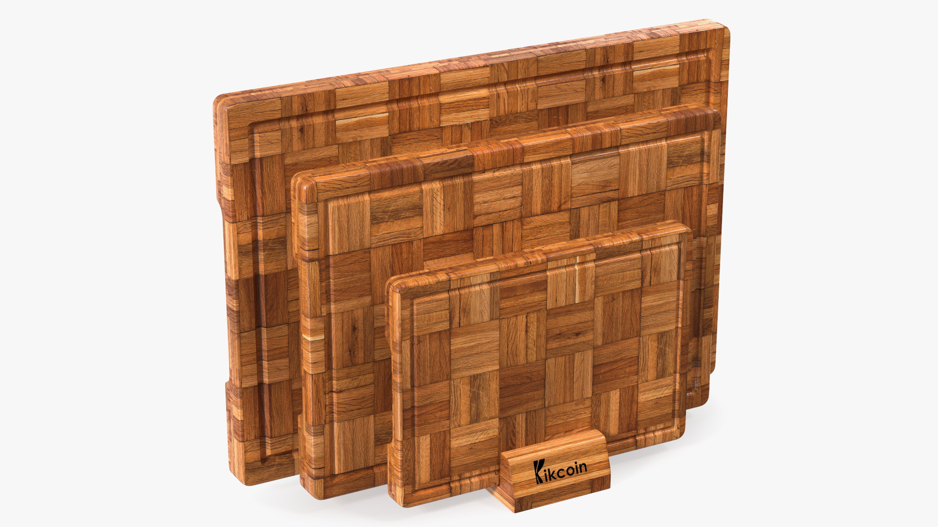 3D Bamboo Cutting Boards with Holder Dark model