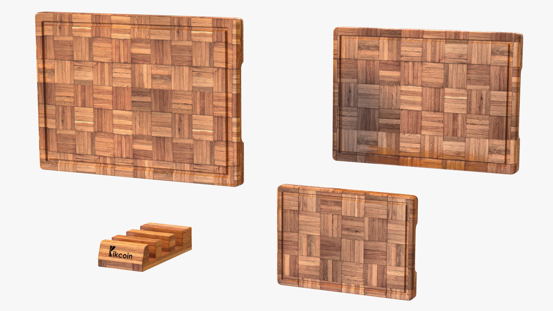 3D Bamboo Cutting Boards with Holder Dark model