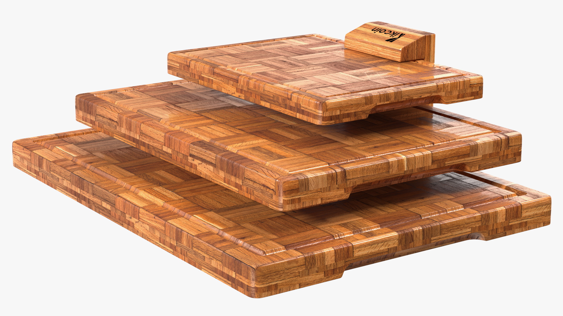 3D Bamboo Cutting Boards with Holder Dark model