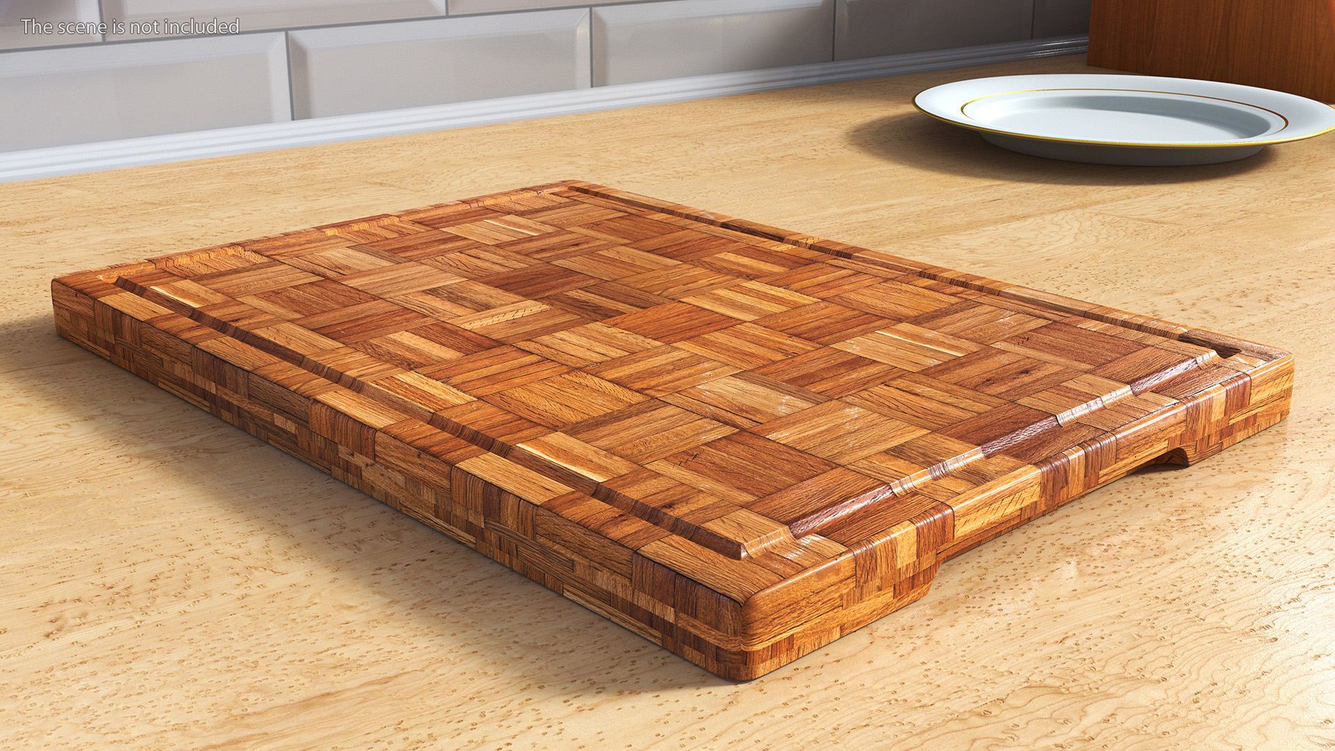 3D Bamboo Cutting Boards with Holder Dark model