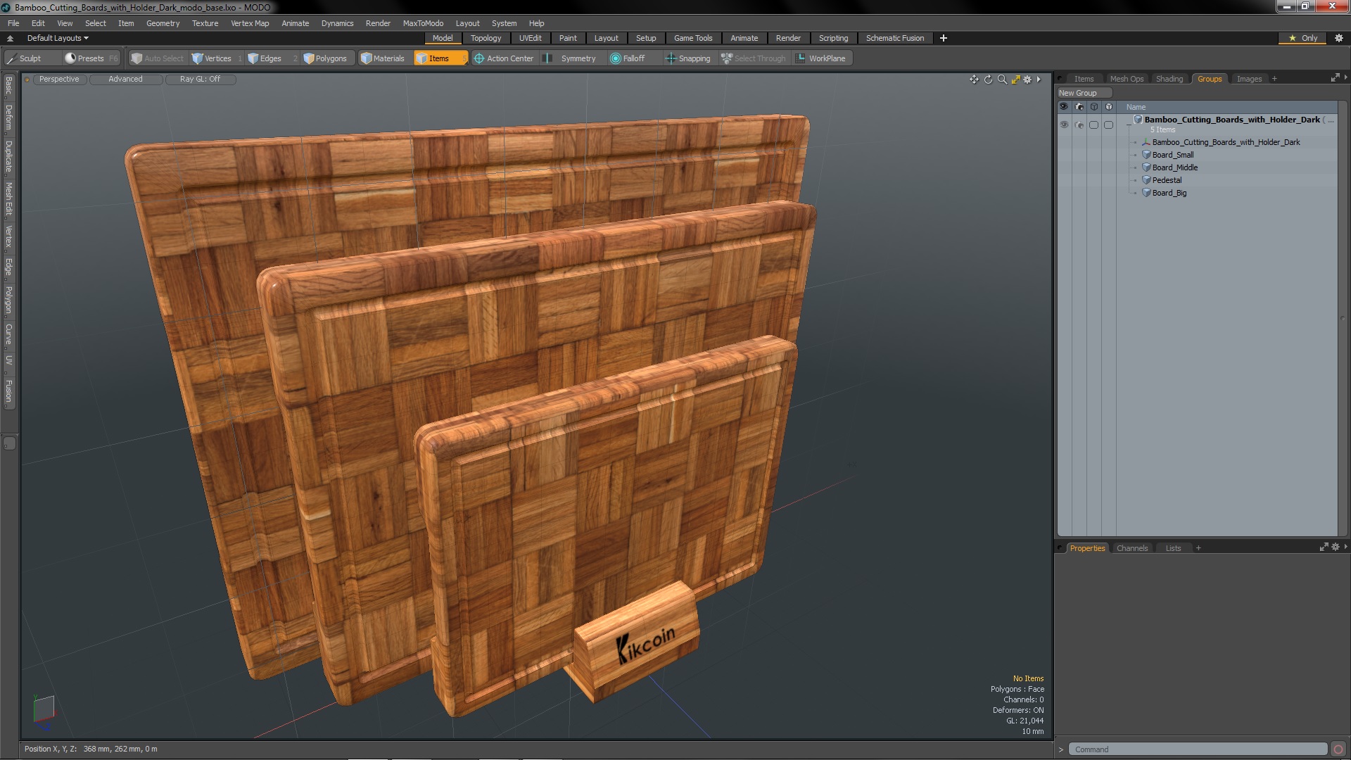 3D Bamboo Cutting Boards with Holder Dark model