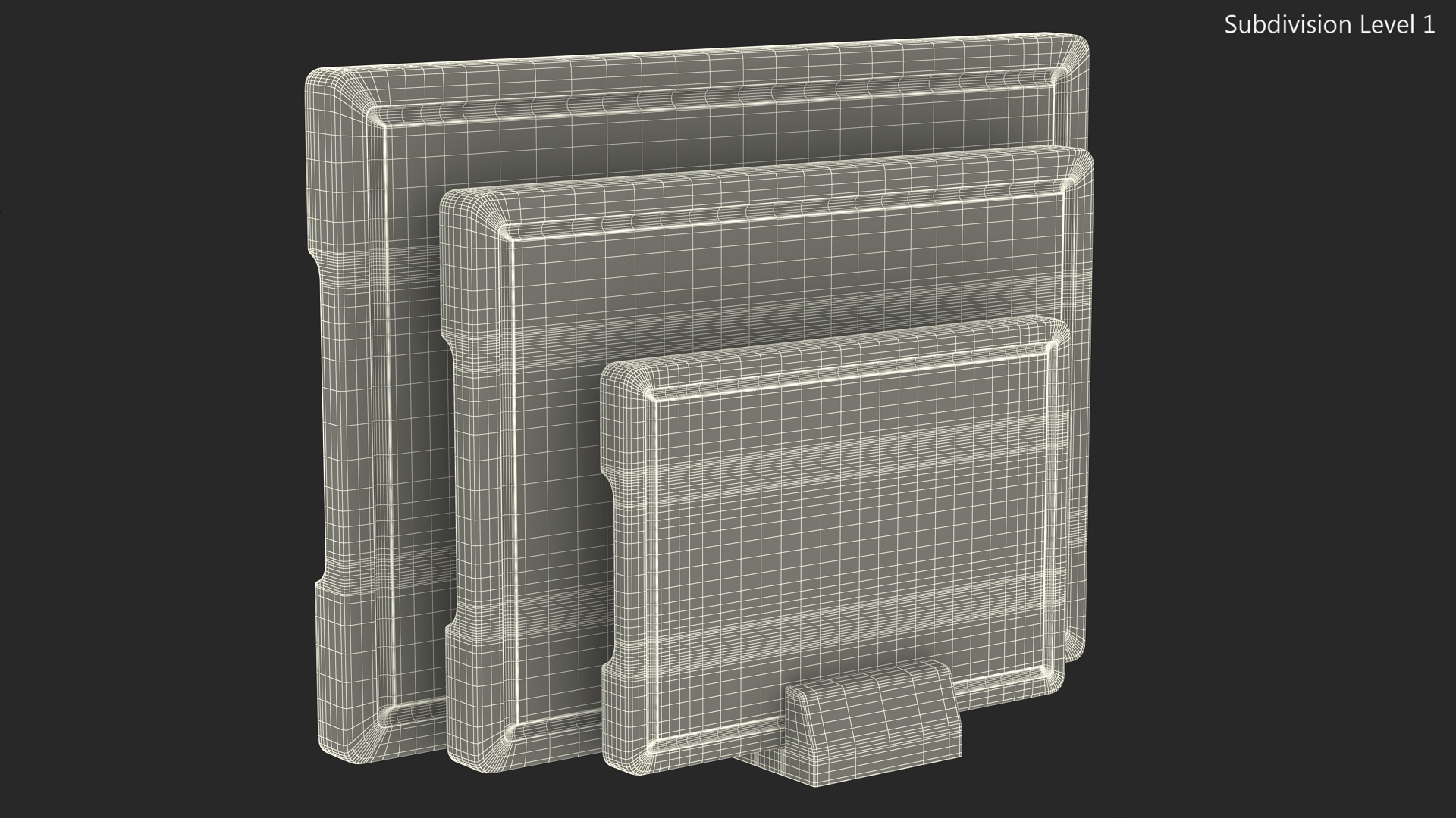 3D Bamboo Cutting Boards with Holder Dark model