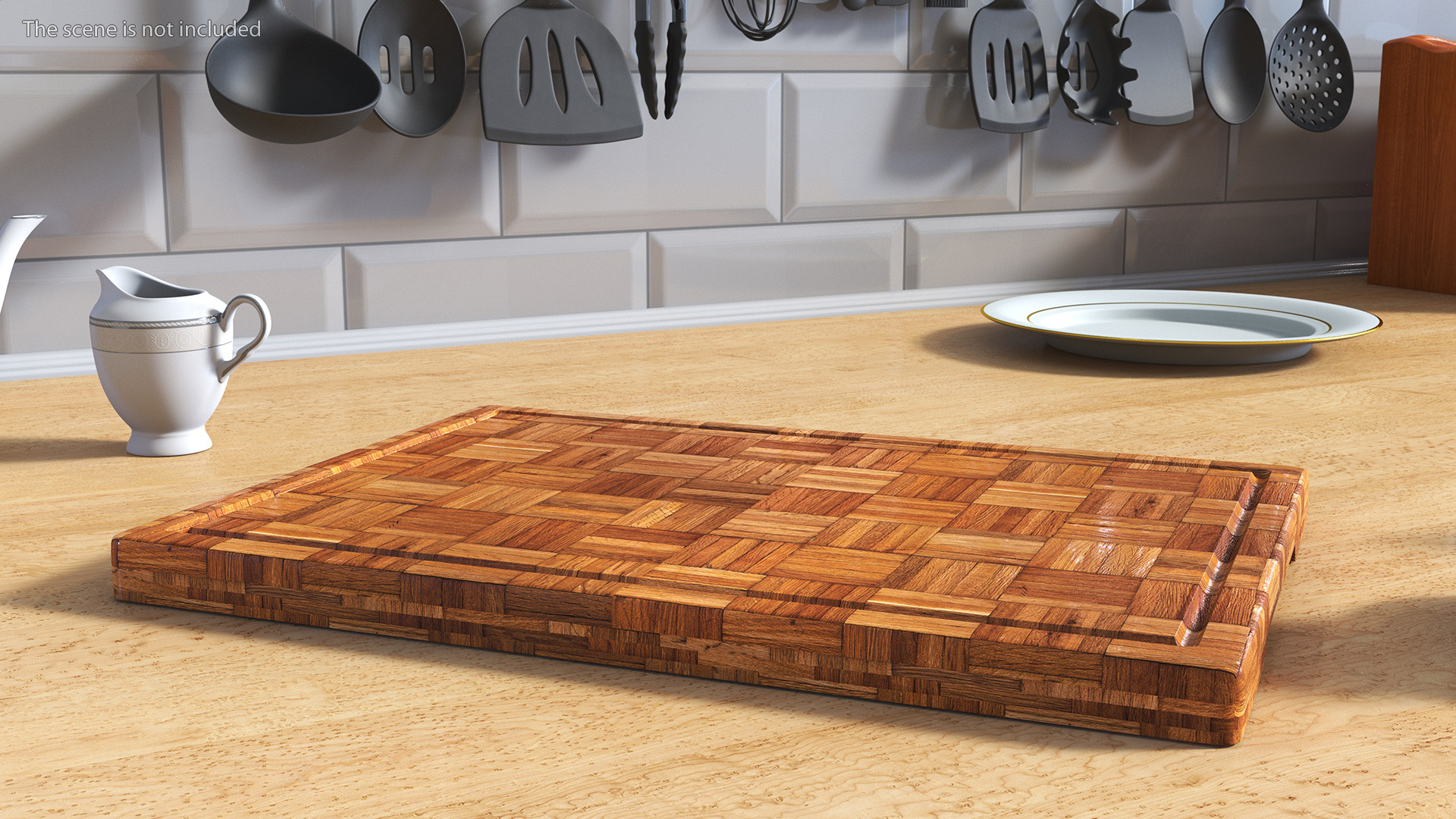 3D Bamboo Cutting Boards with Holder Dark model