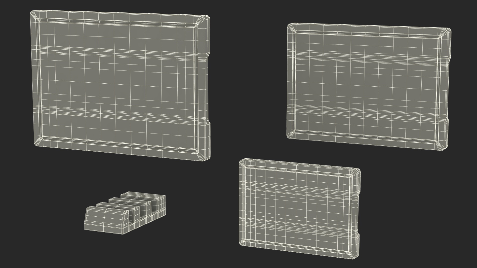 3D Bamboo Cutting Boards with Holder Dark model