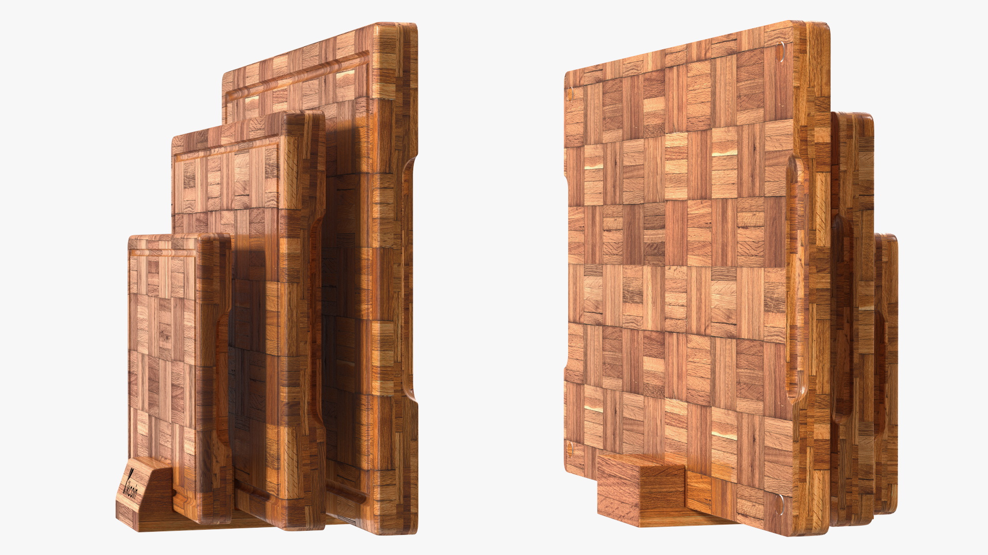 3D Bamboo Cutting Boards with Holder Dark model