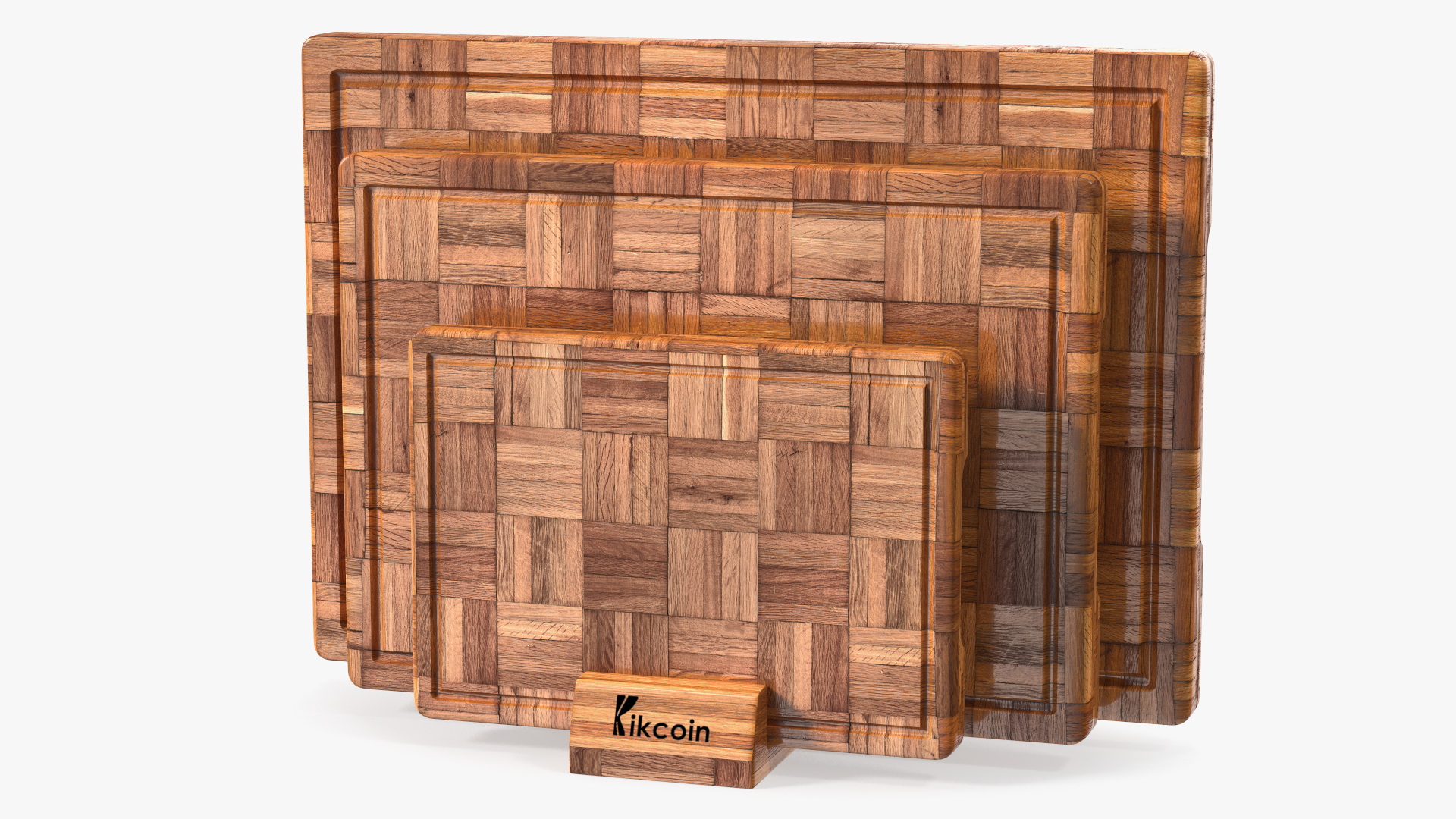 3D Bamboo Cutting Boards with Holder Dark model
