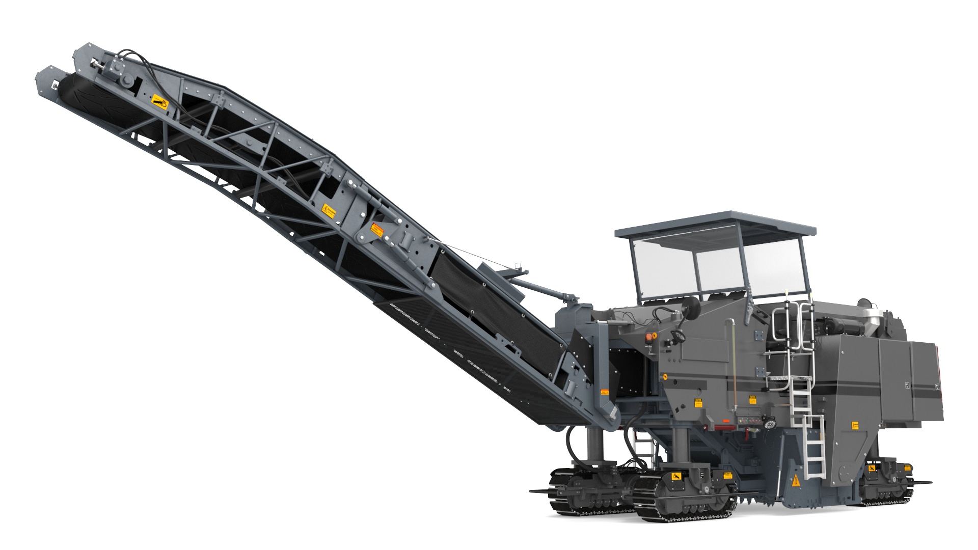 3D Road Milling Machine Loads Milled Asphalt into the Dump Truck