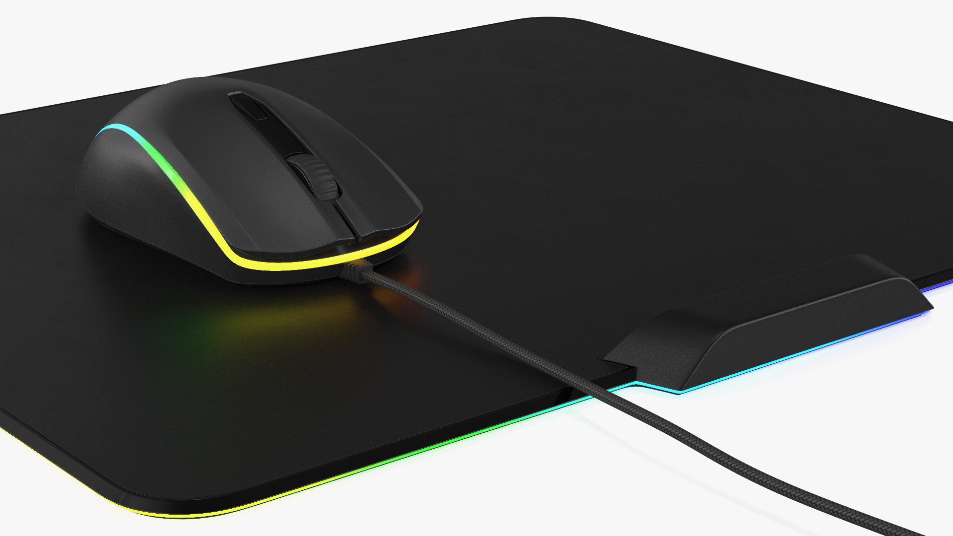 3D model Gaming Mouse with RGB Mouse Pad Set