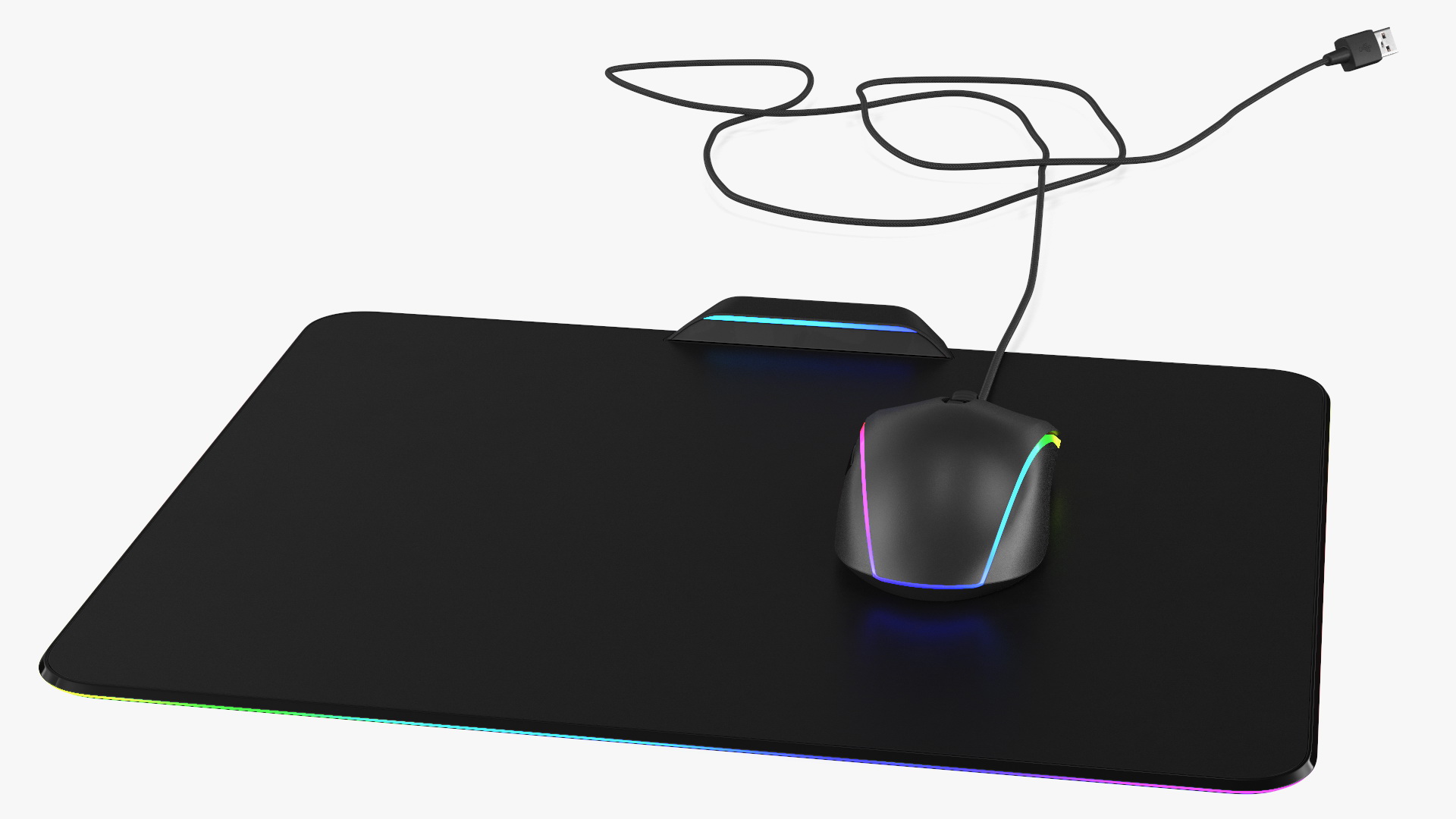 3D model Gaming Mouse with RGB Mouse Pad Set