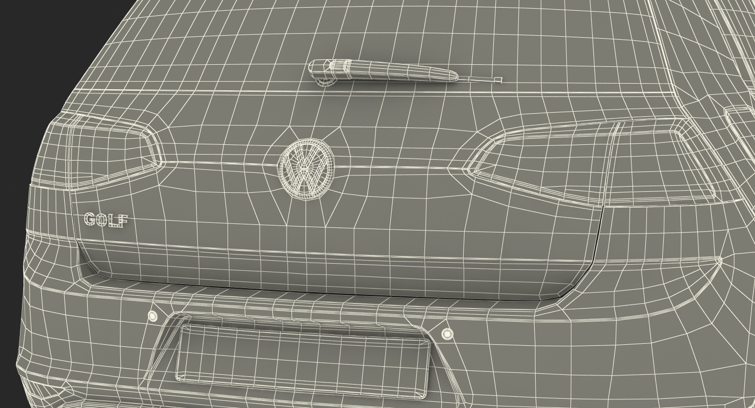 3D Volkswagen Golf 2017 Simple Interior