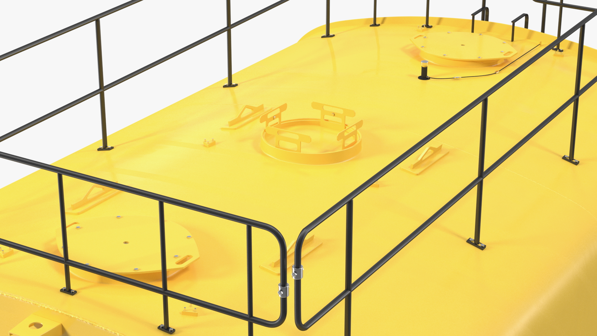 3D Yellow Construction Water Truck