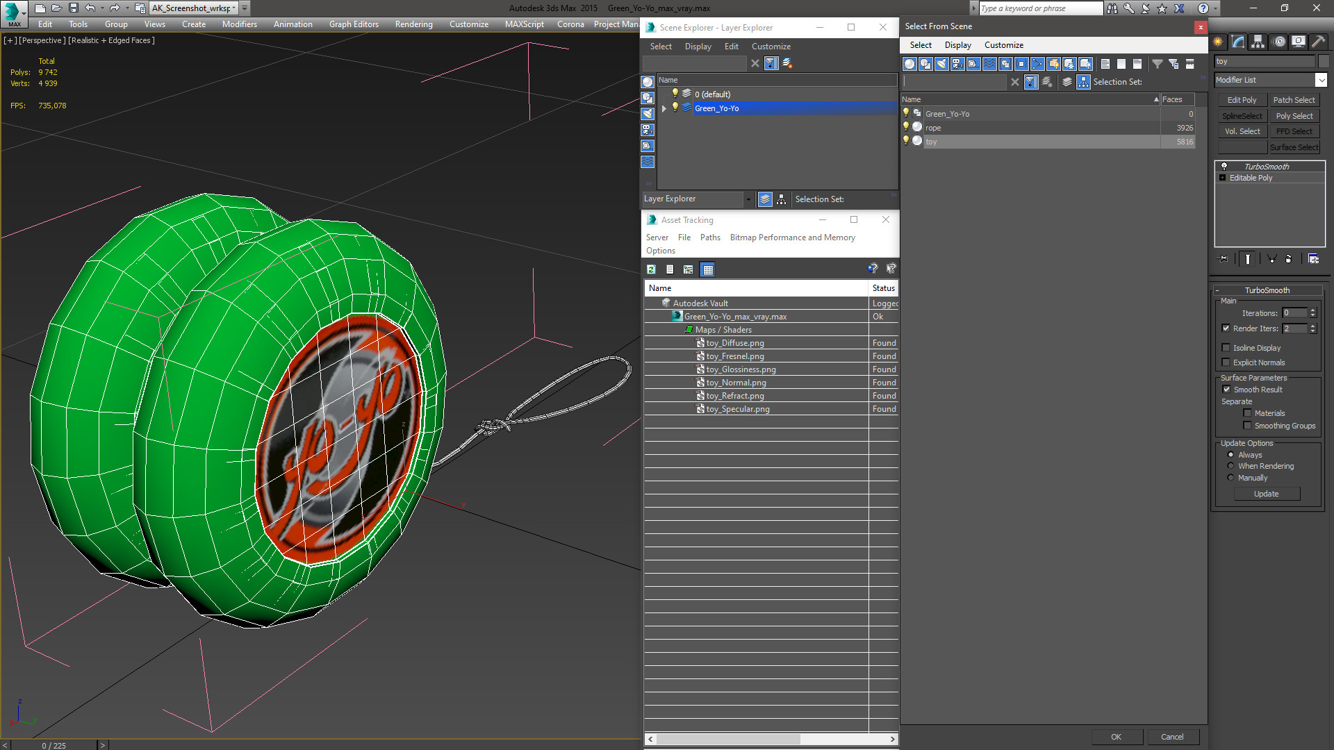 3D Green Yo-Yo