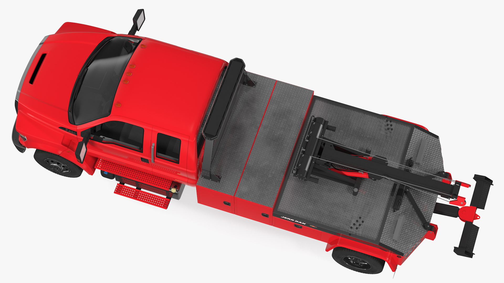 3D Ford F650 Supercab with Jerr-Dan HPL60 Wrecker Rigged model