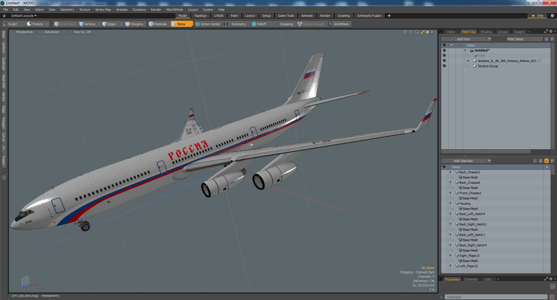 Airplane IL-96-400 Rossya Airlines 3D model
