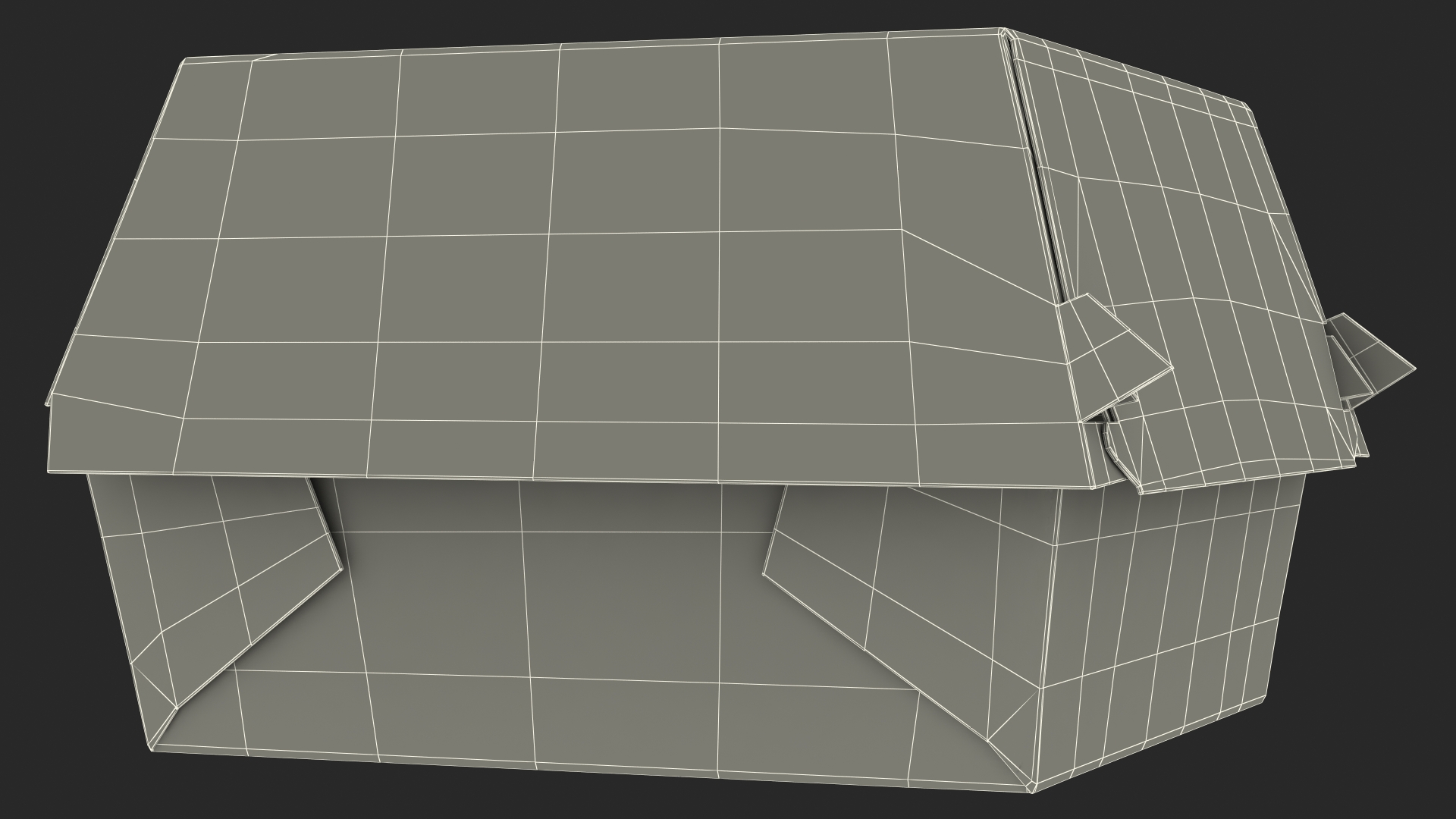 3D Burger Box Closed Brown model