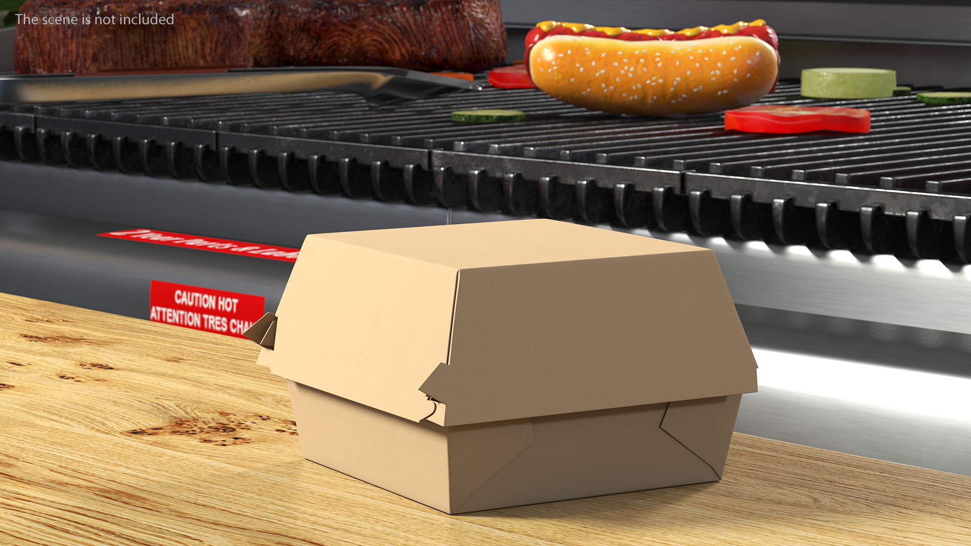 3D Burger Box Closed Brown model