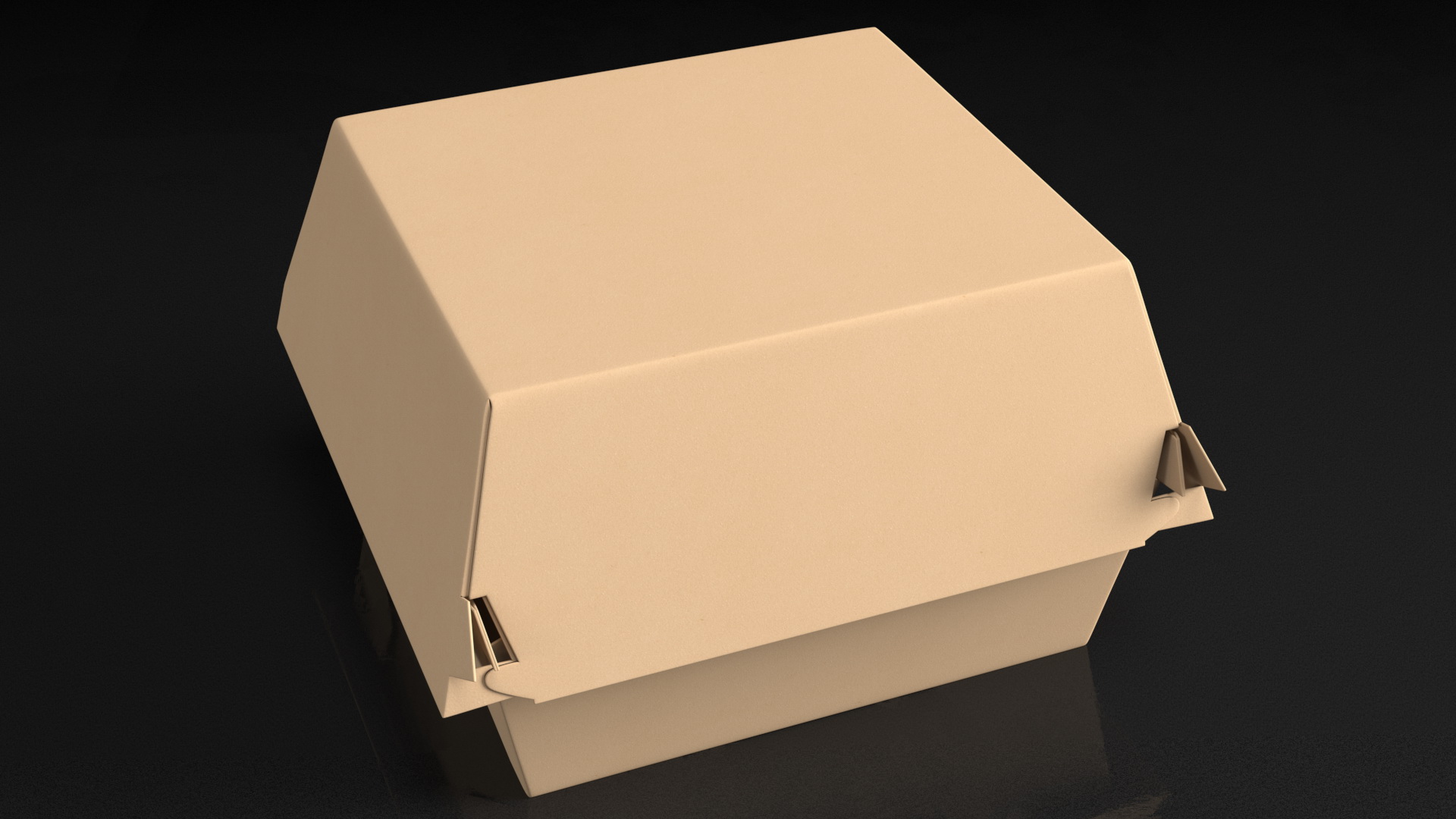 3D Burger Box Closed Brown model