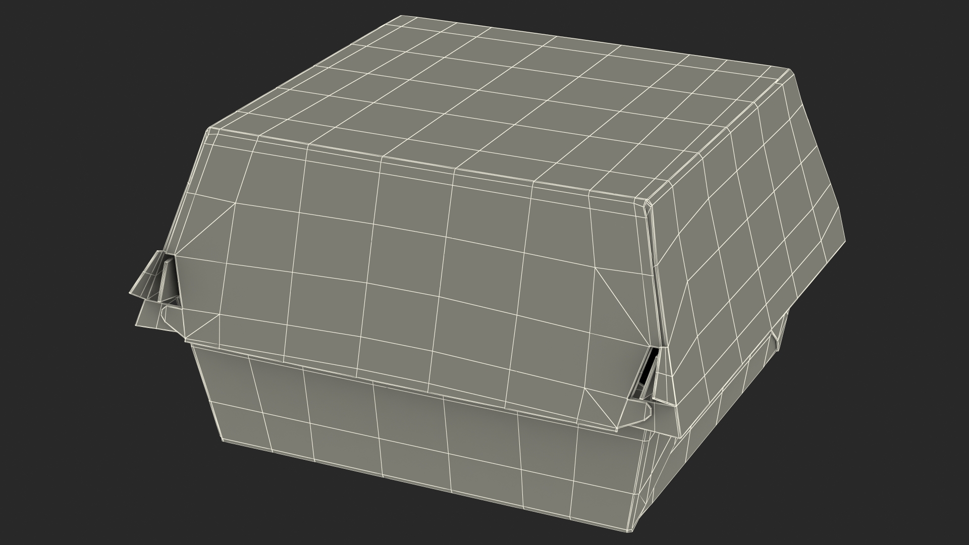 3D Burger Box Closed Brown model