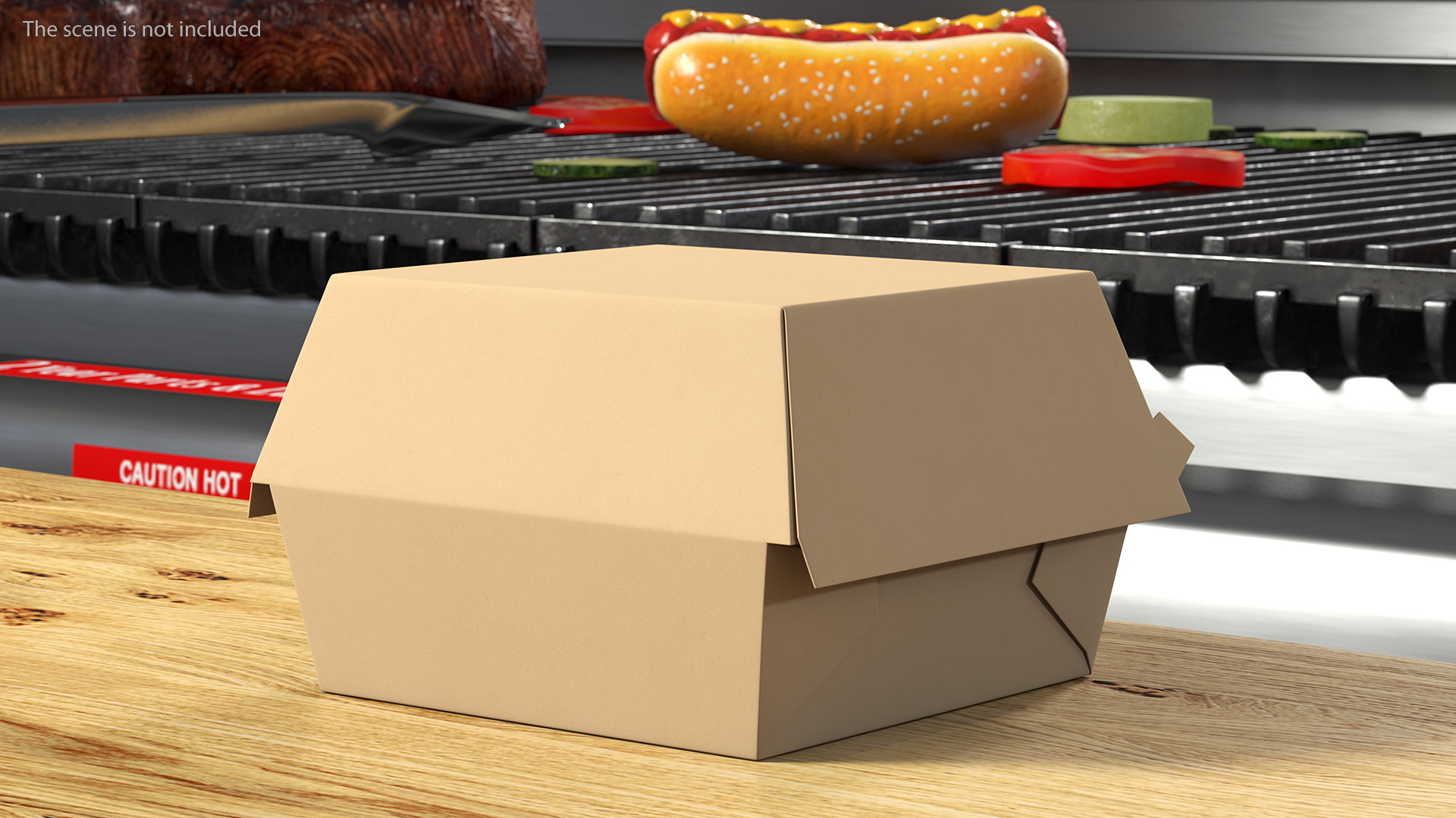 3D Burger Box Closed Brown model