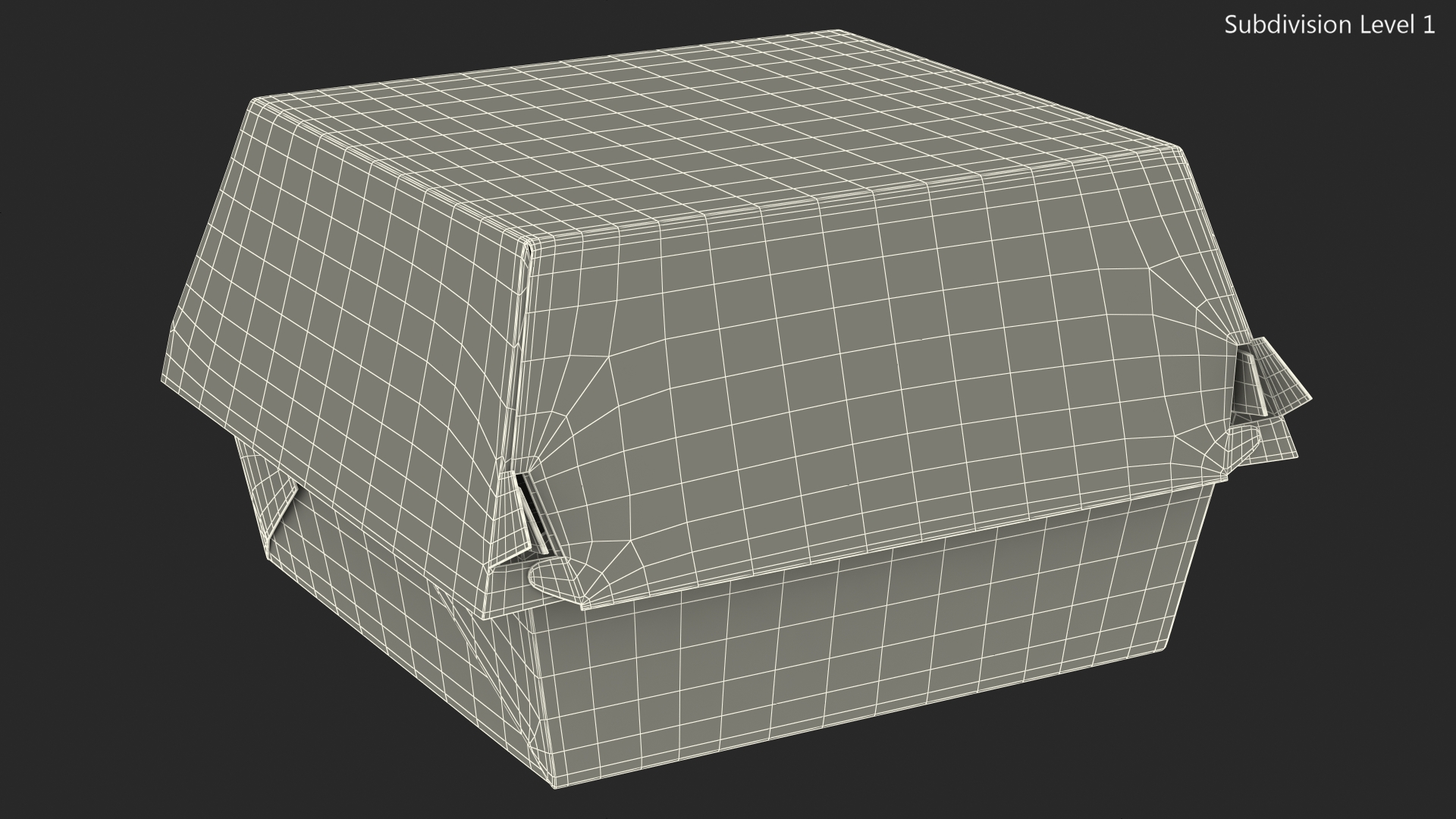 3D Burger Box Closed Brown model