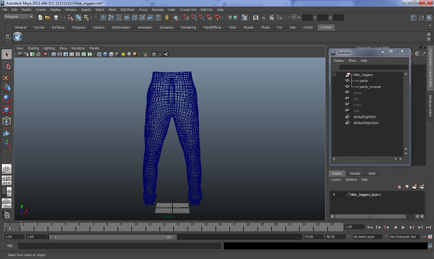 3D Sport Pants Blue