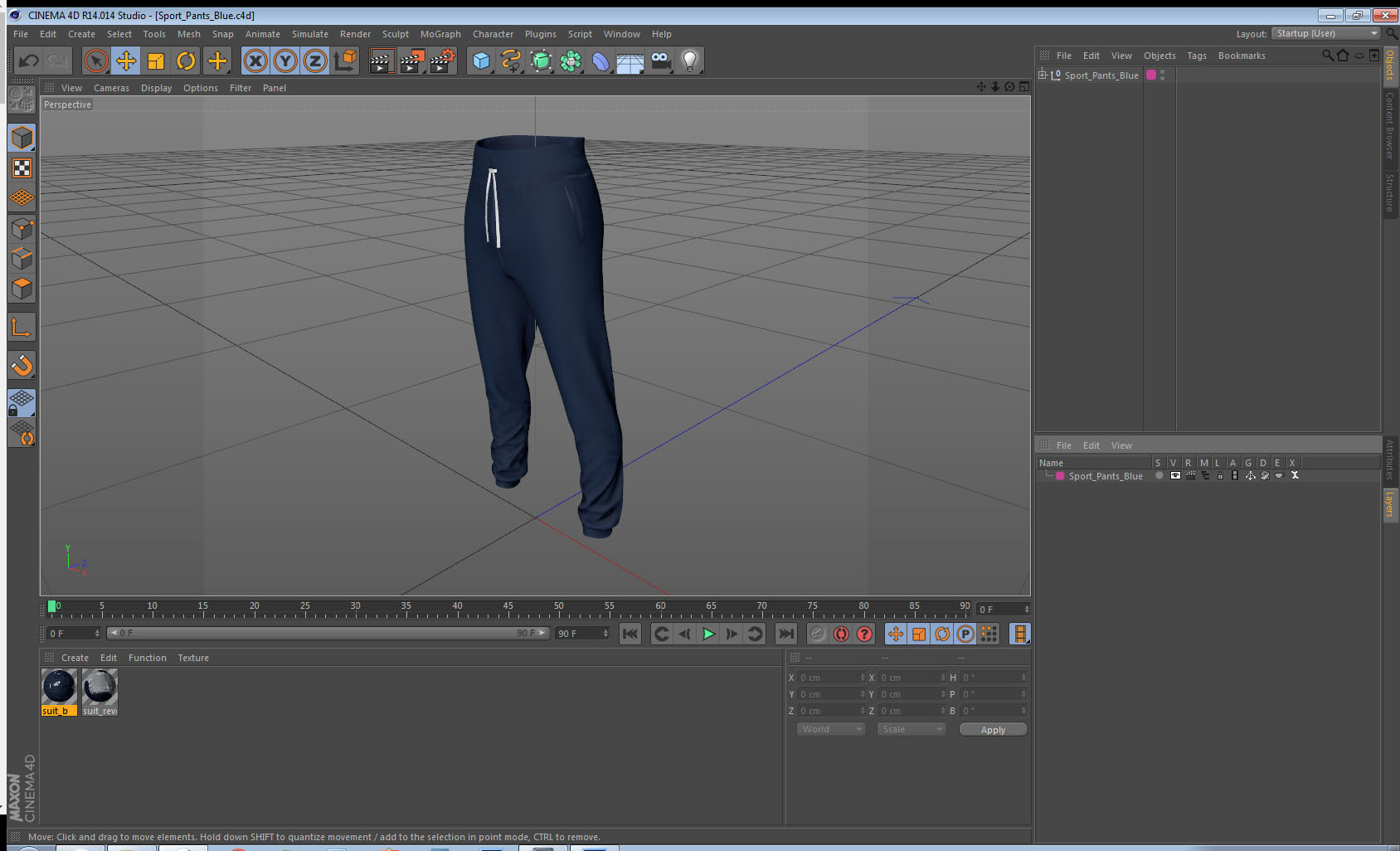3D Sport Pants Blue