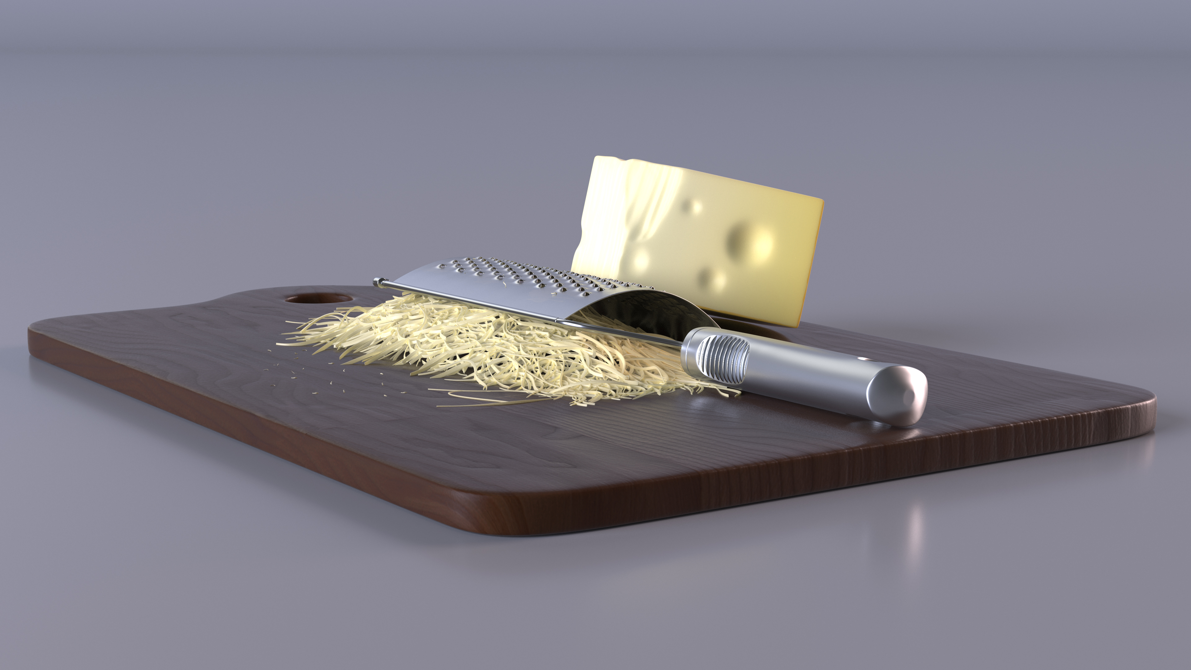 3D model Grated Cheese with Grater