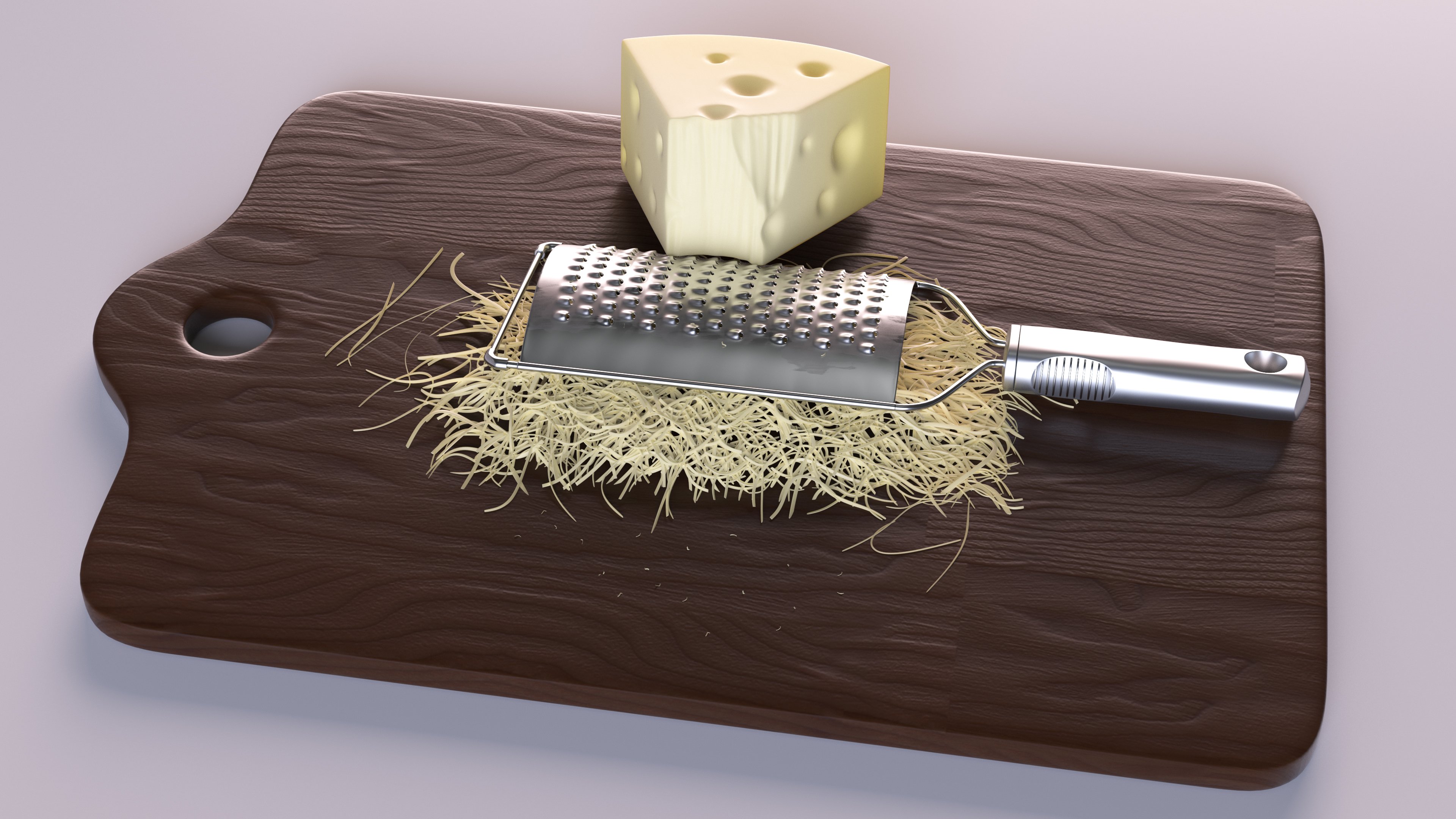3D model Grated Cheese with Grater
