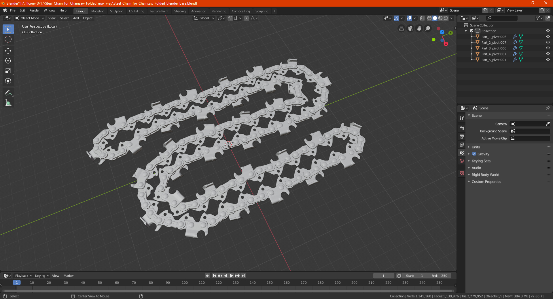 3D Steel Chain for Chainsaw Folded
