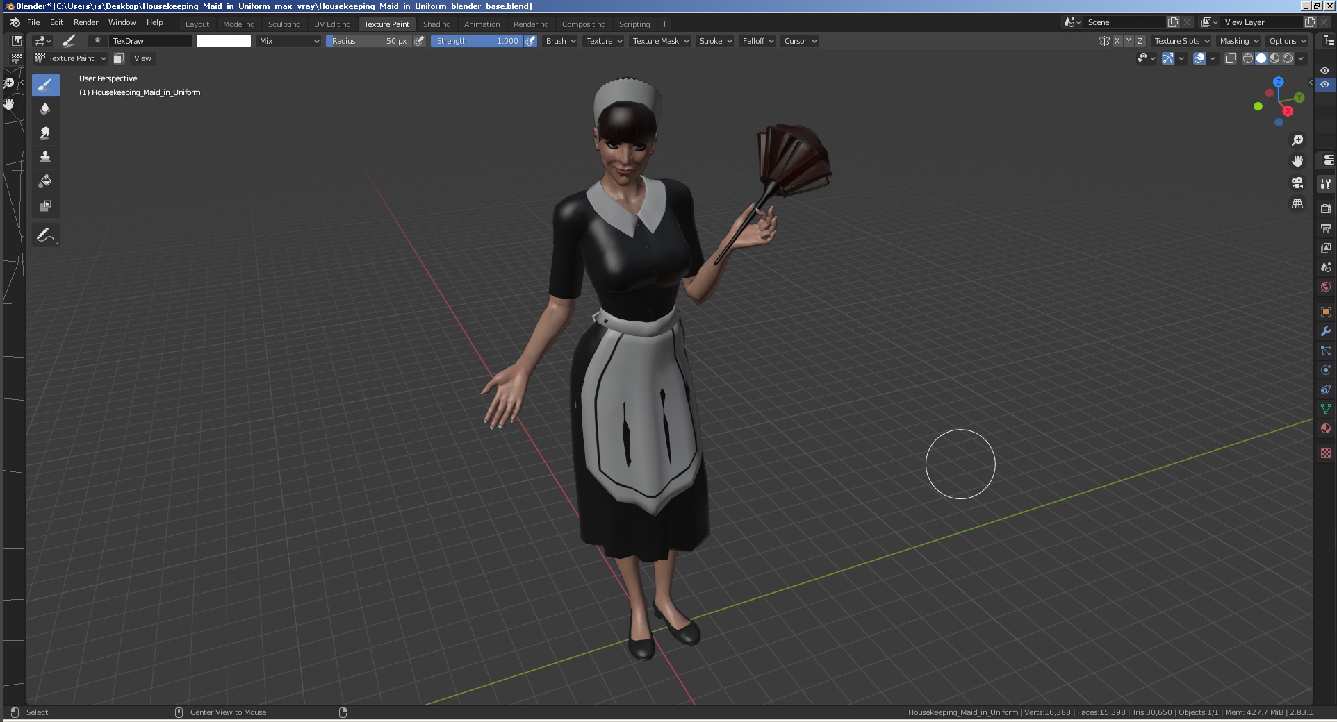 3D Housekeeping Maid in Uniform model
