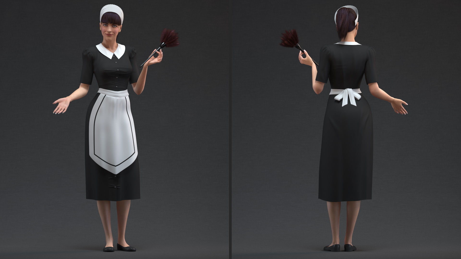 3D Housekeeping Maid in Uniform model