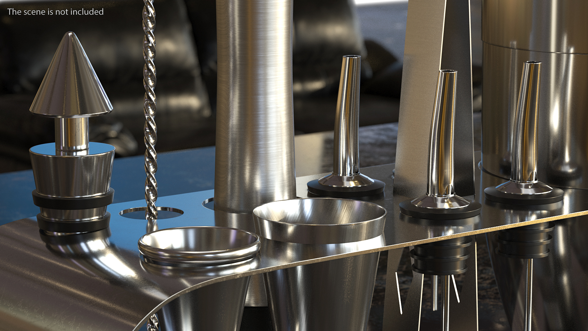 3D Bartender Kit 12 Piece Stainless Steel model