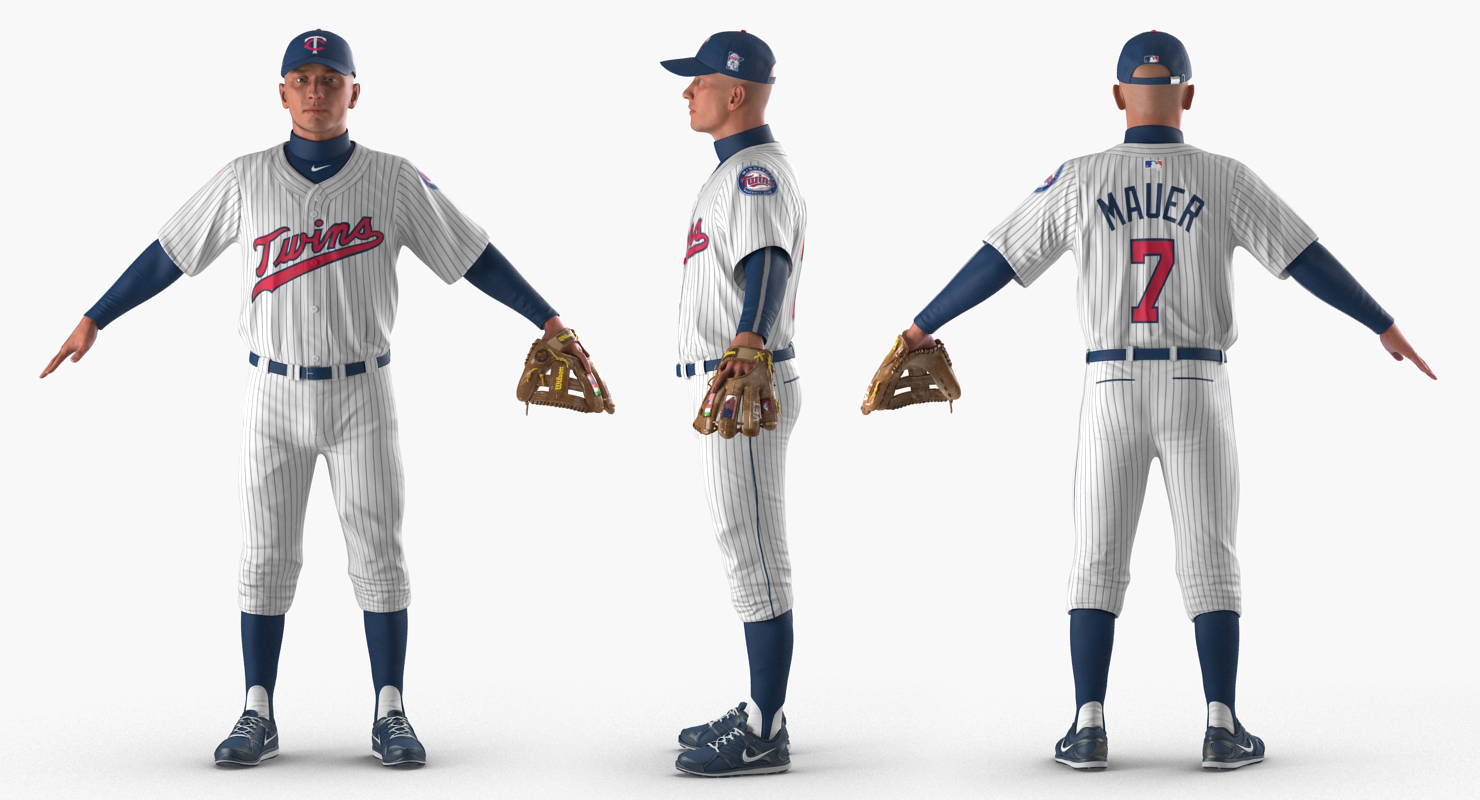 3D Baseball Player Rigged Twins model