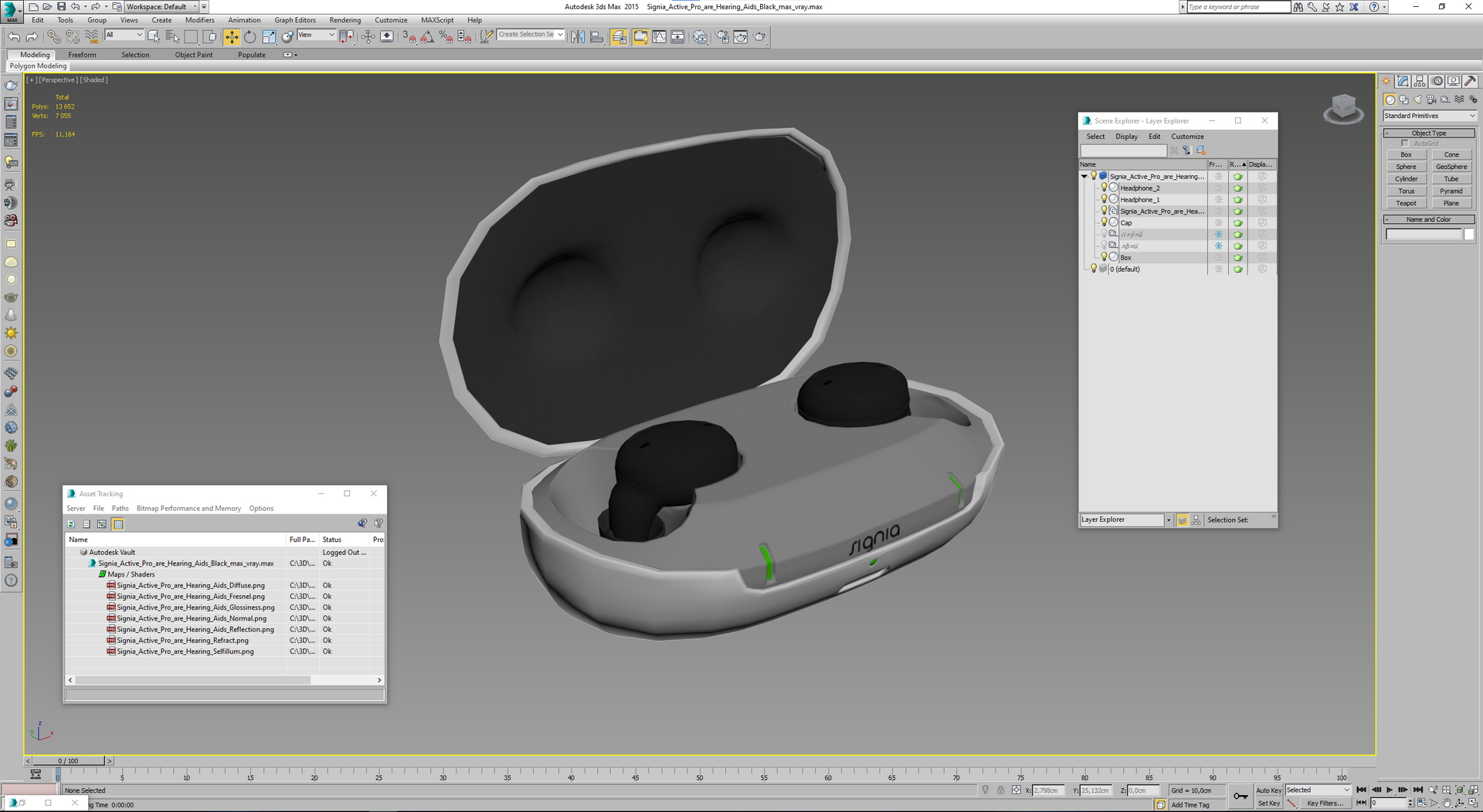 3D model Signia Active Pro are Hearing Aids Black