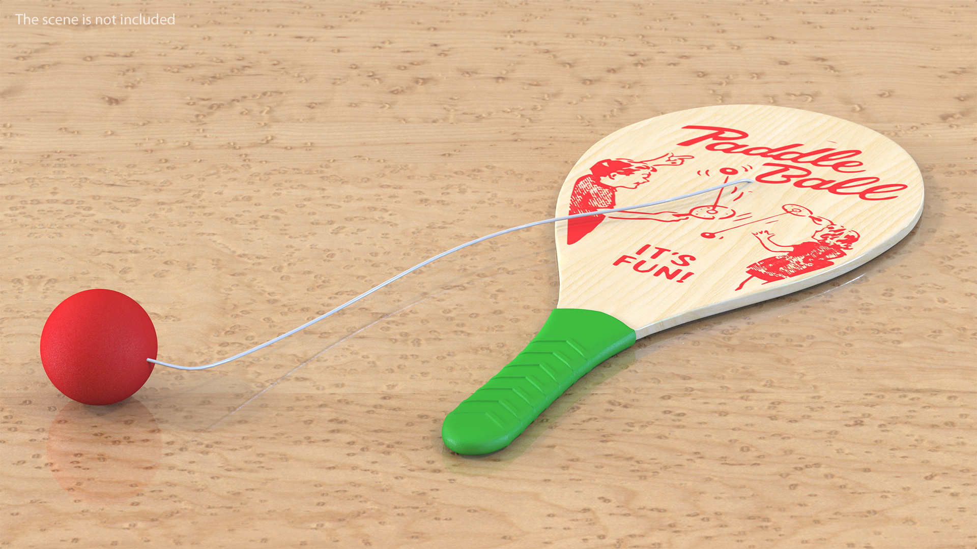 3D Wooden Paddle Ball model