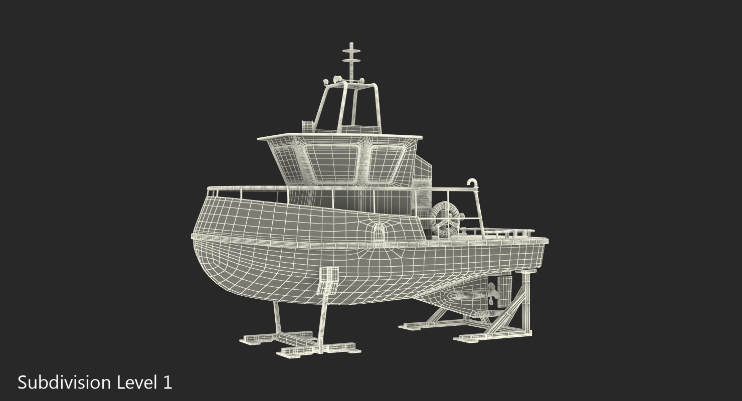 Boat on stands 3D model