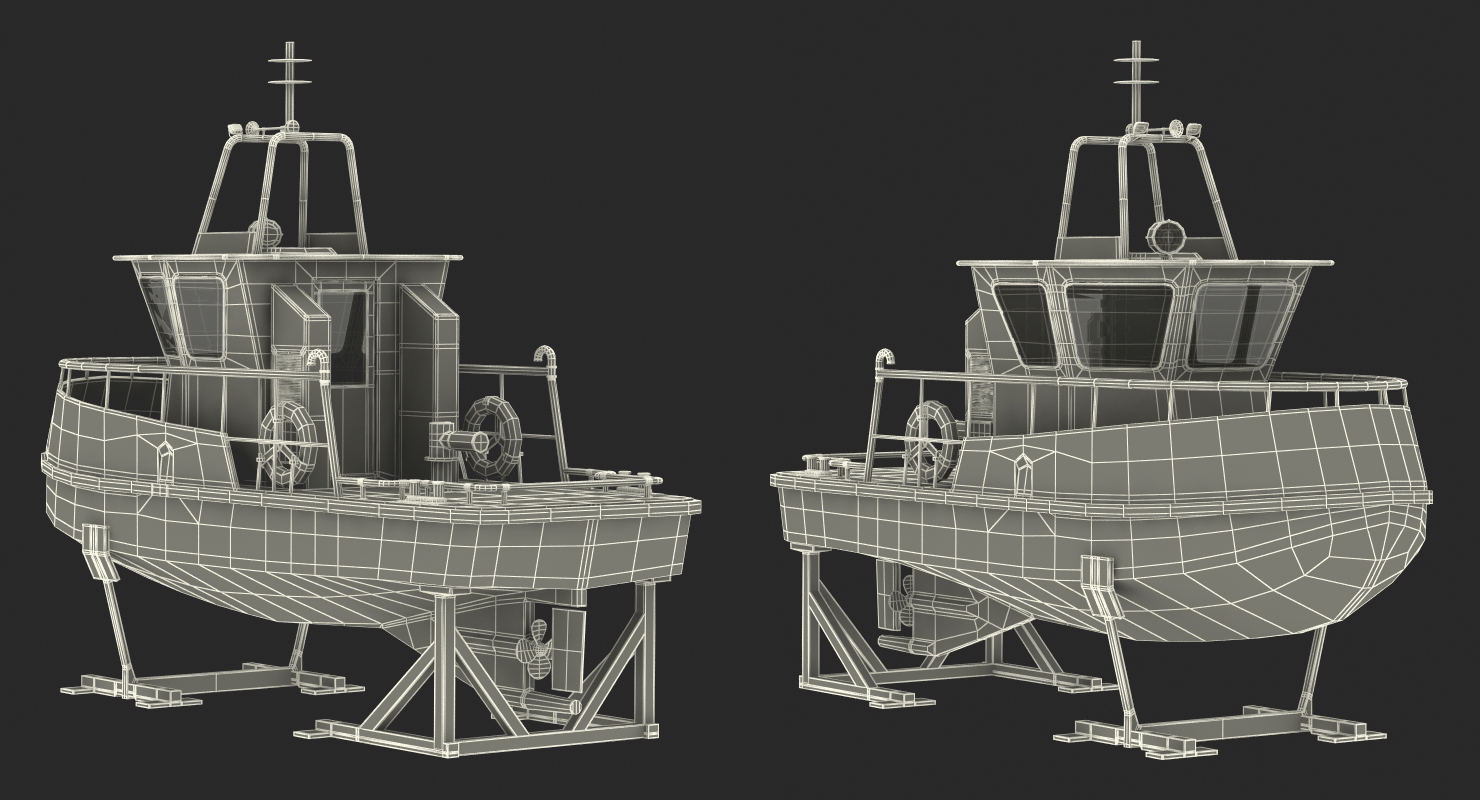 Boat on stands 3D model