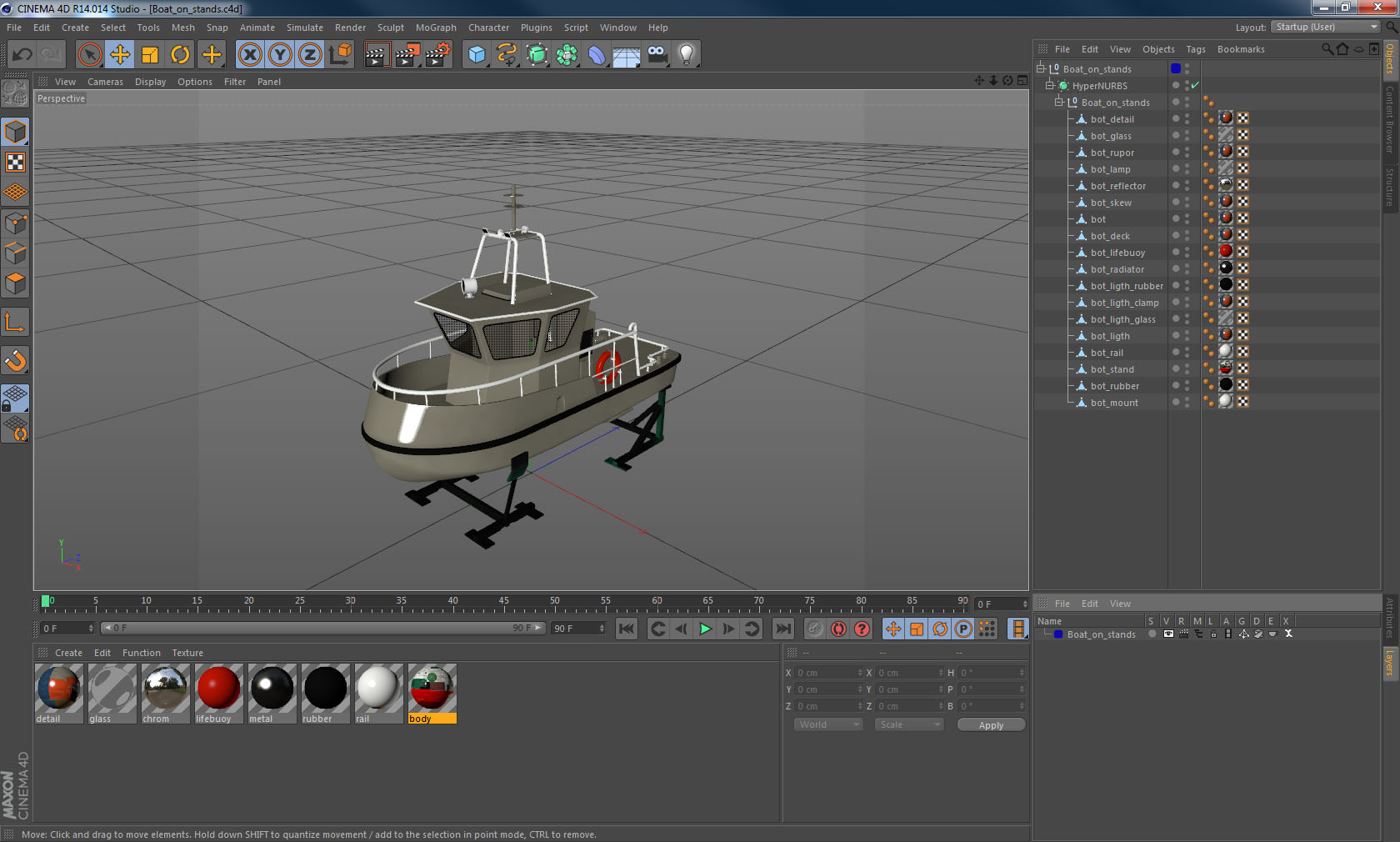 Boat on stands 3D model
